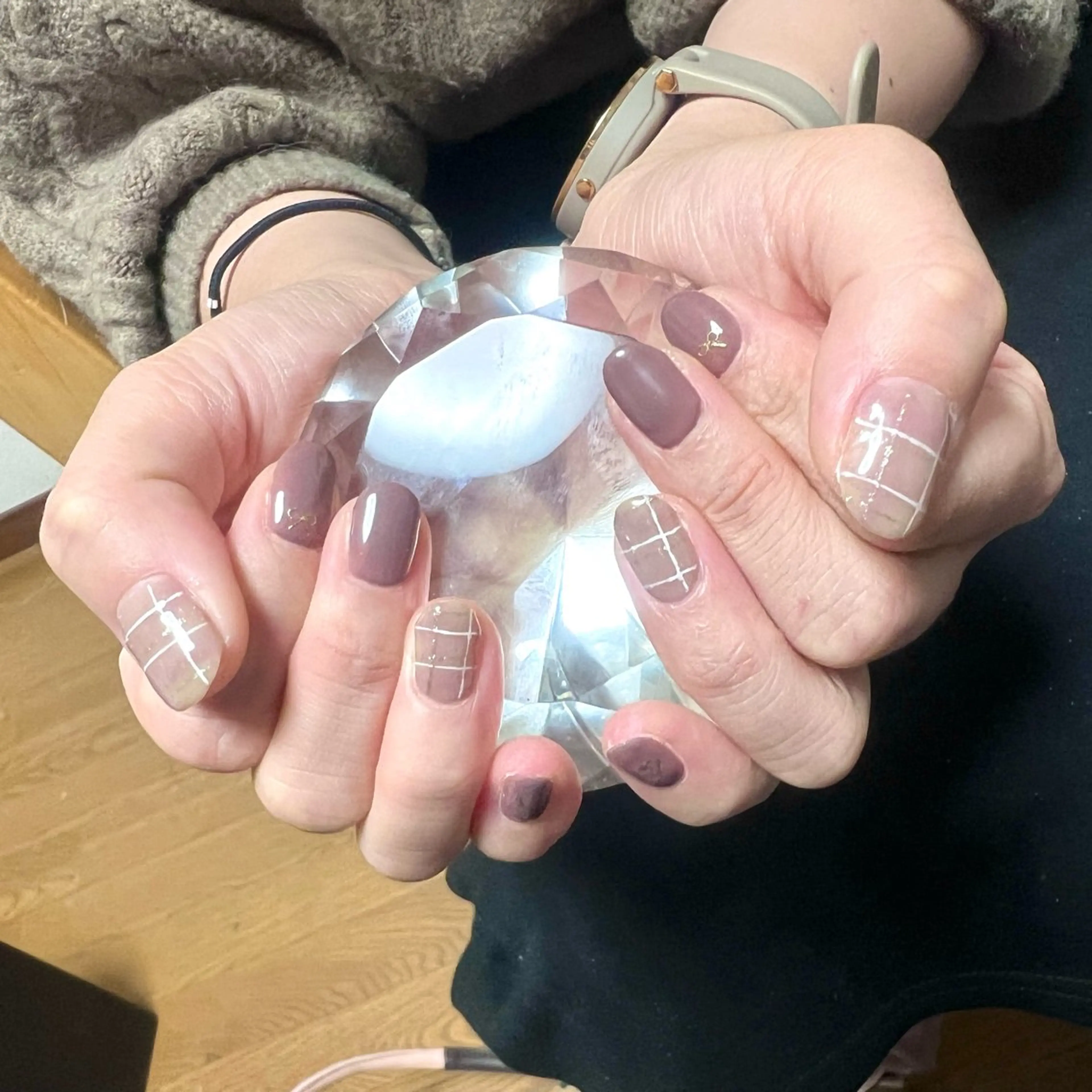 ネイル ブラウン やつや ももかのネイルデザイン