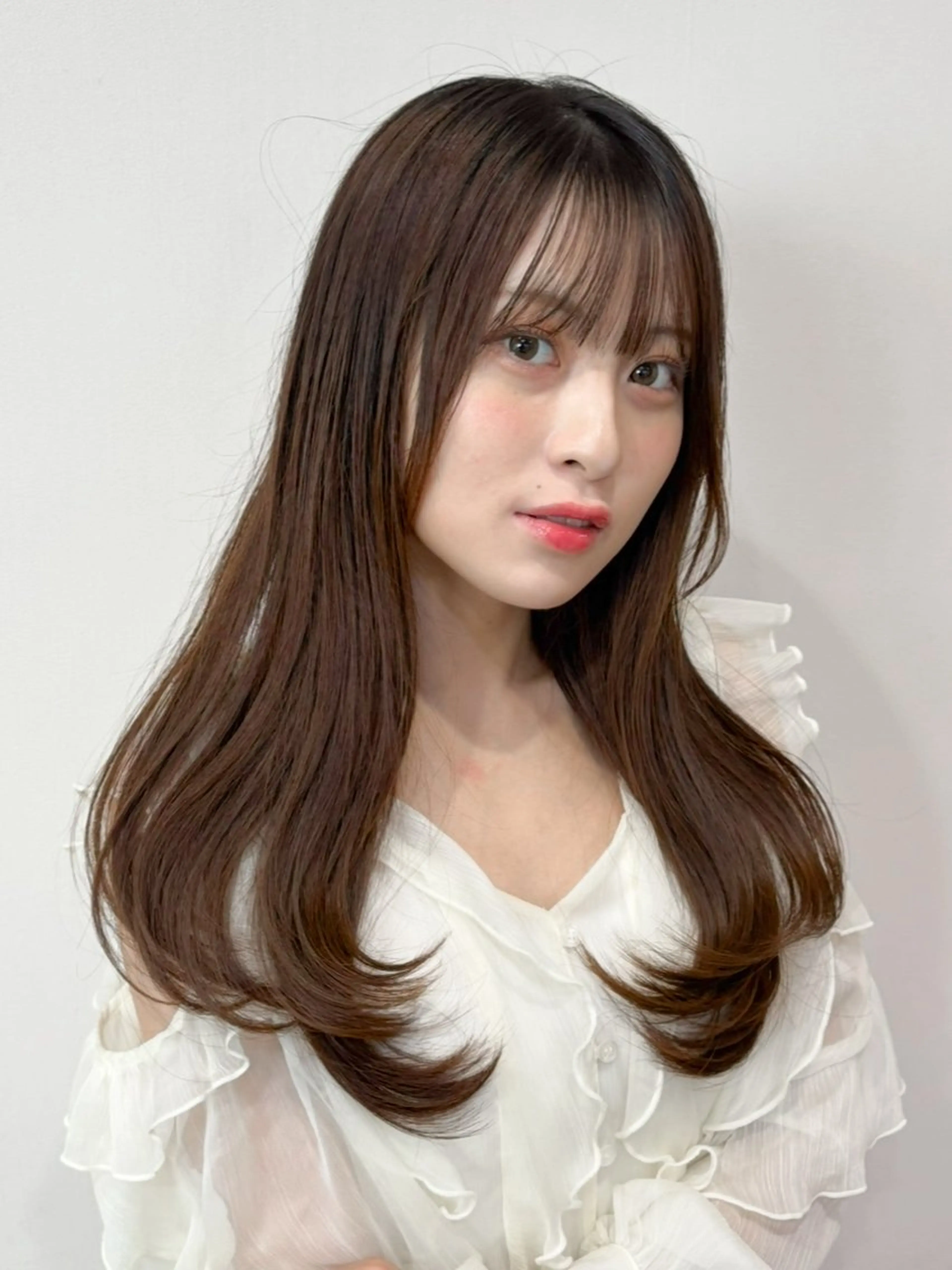 セミロング ヘアカラー 縮毛矯正 トリートメント ブリーチ縮毛矯正 ハイライト/Yutoのヘアスタイル