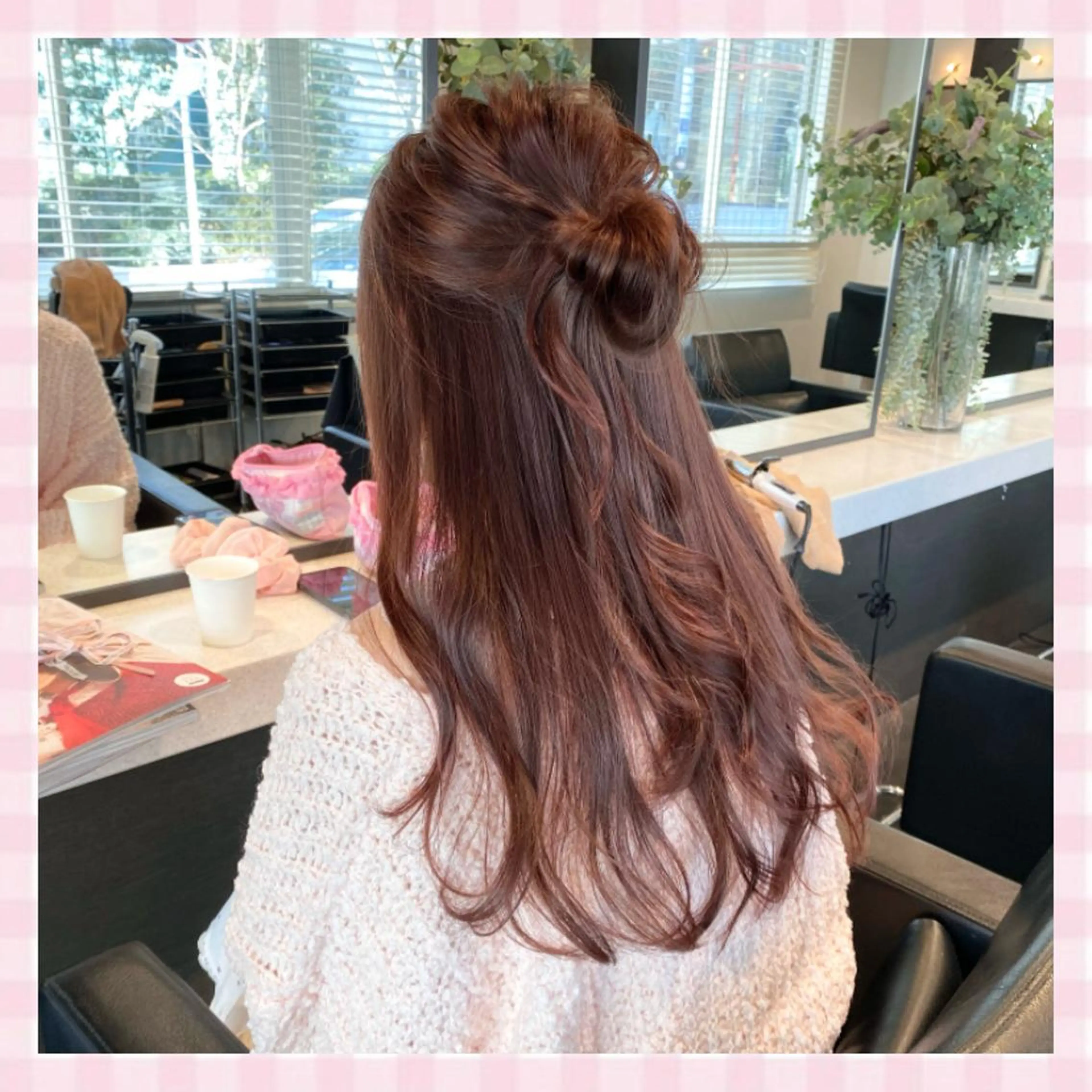 ロング カラー ヘアアレンジ 💗ガーリーヘア🎀 saki💗のヘアスタイル