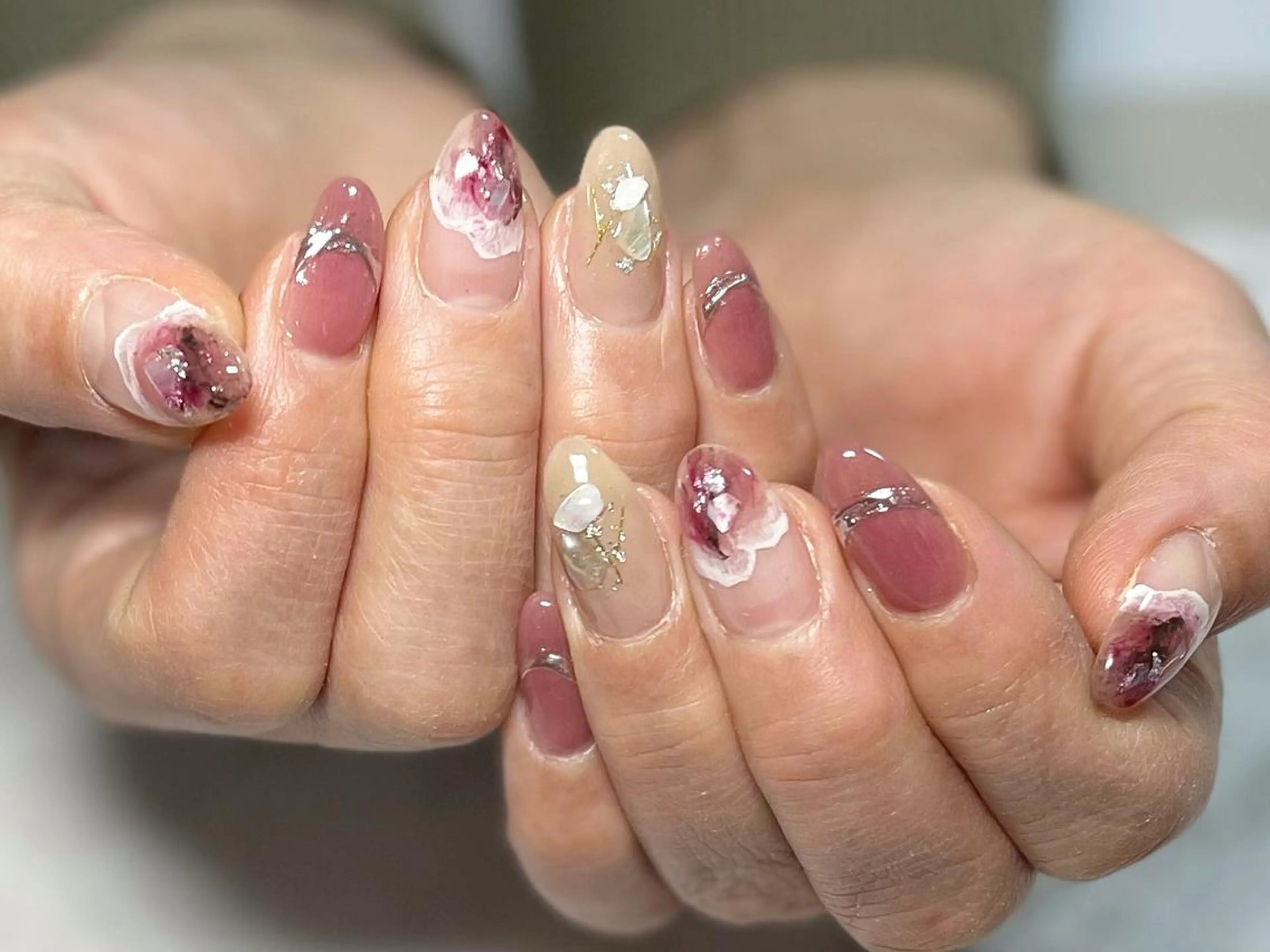 ネイル フットネイル 大理石ネイル(マーブル) ニュアンスネイル シンプルネイル 春ネイル ネイル フフラ所属・nail fufla ♡yamane♡のネイルデザイン