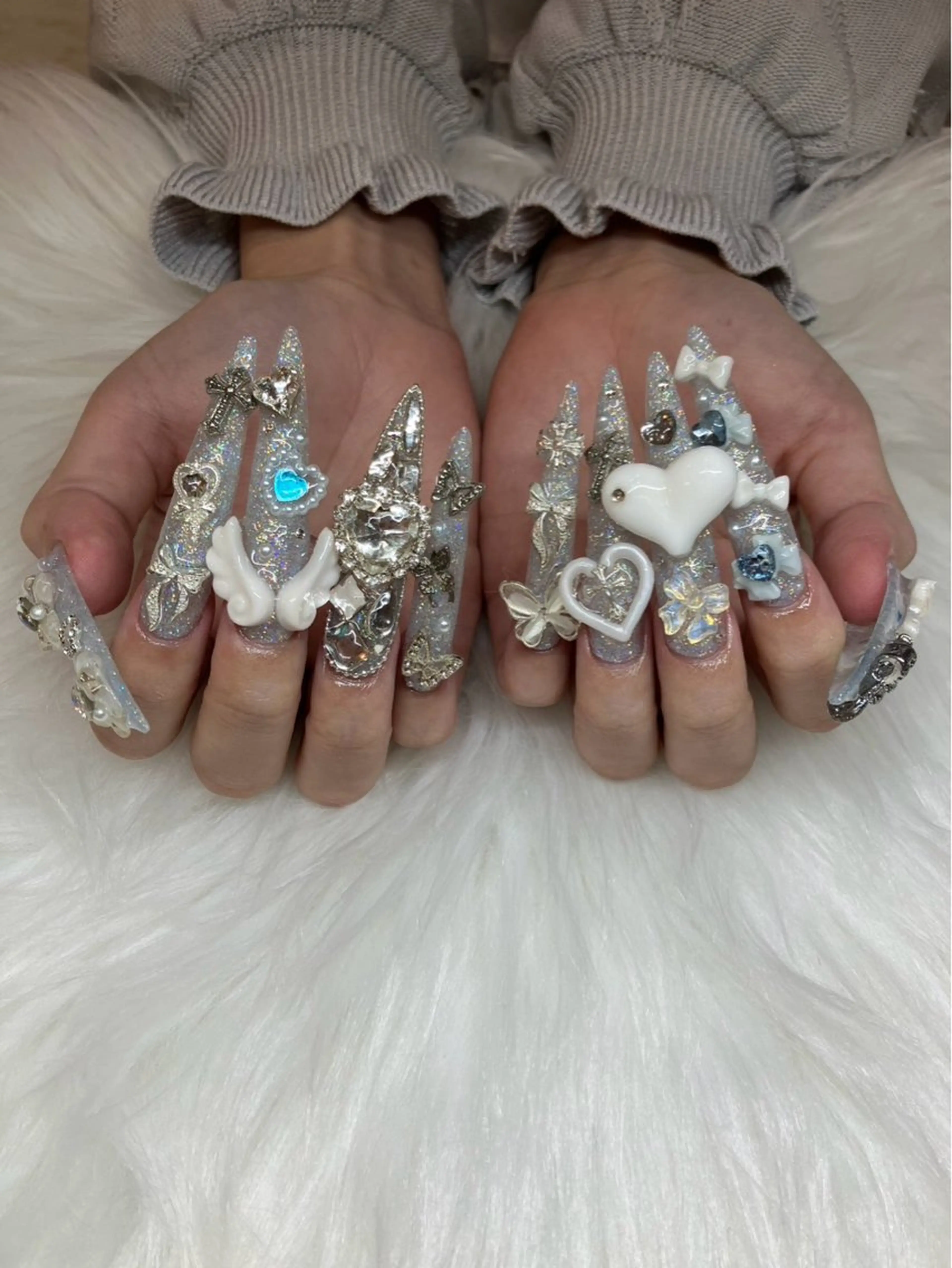 ネイル クリアネイル スカルプネイル 夏ネイル ホワイト NAILSGOGO shibuyaのネイルデザイン