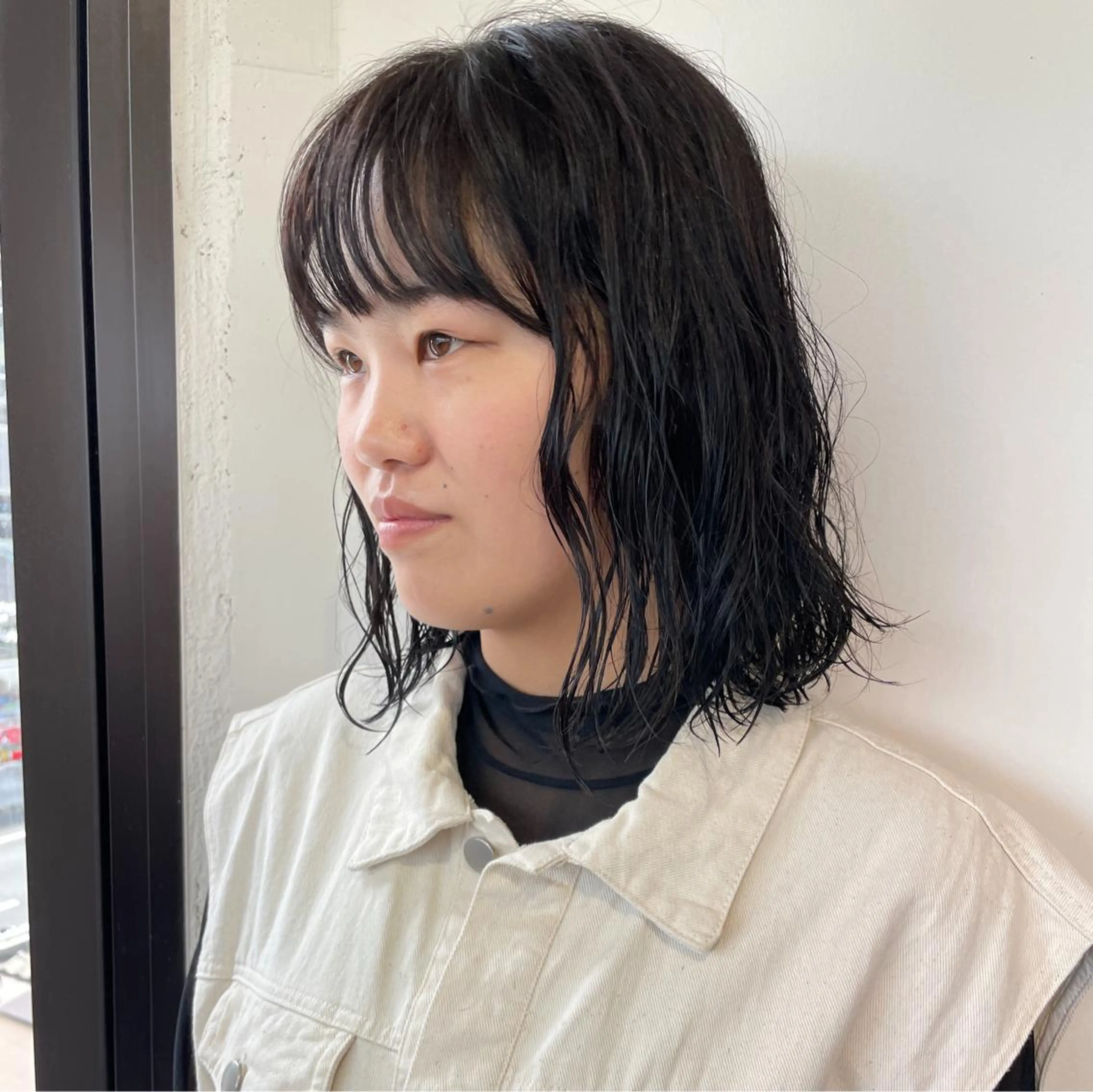 ミディアム パーマ ミディアムパーマ ボブ 似合わせヘア🤍 面田法子のヘアスタイル