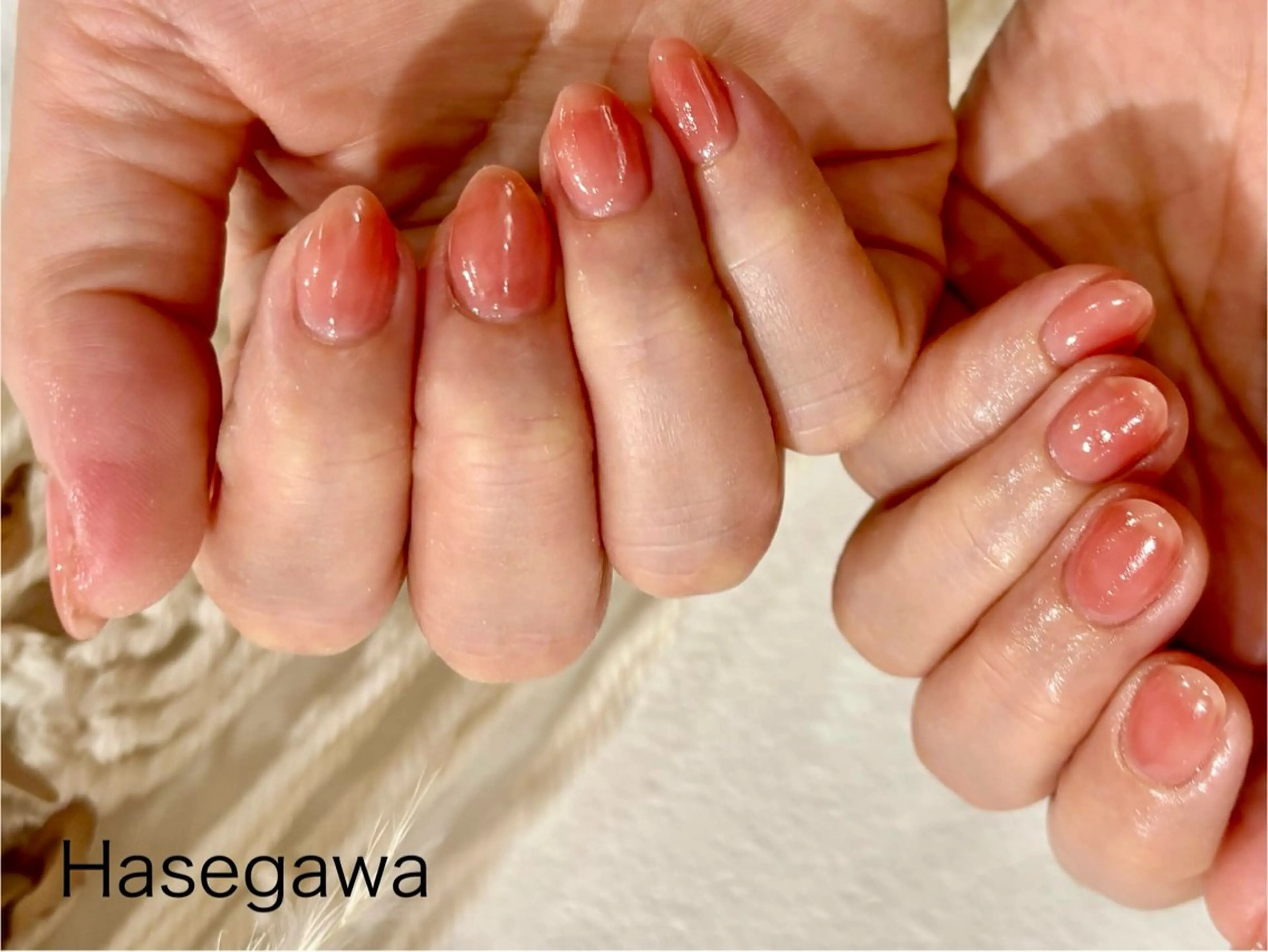 ネイル ピンク ハンドネイル DROP所属・DROP 長谷川のネイルデザイン