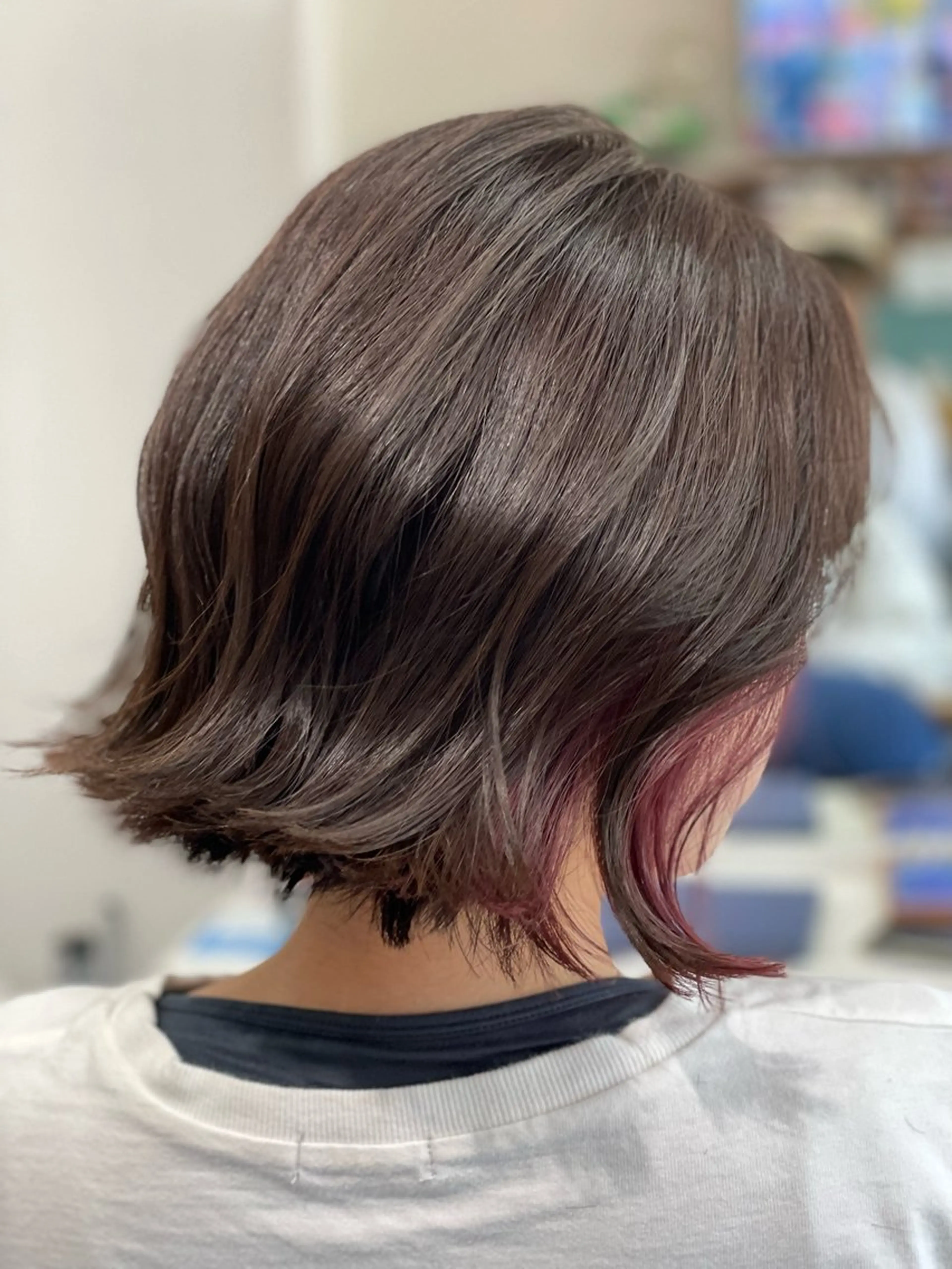 ミディアム カラー ベージュカラー イヤリングカラー ピンクカラー ピンクベージュ Snaly カラー特化ページのヘアスタイル