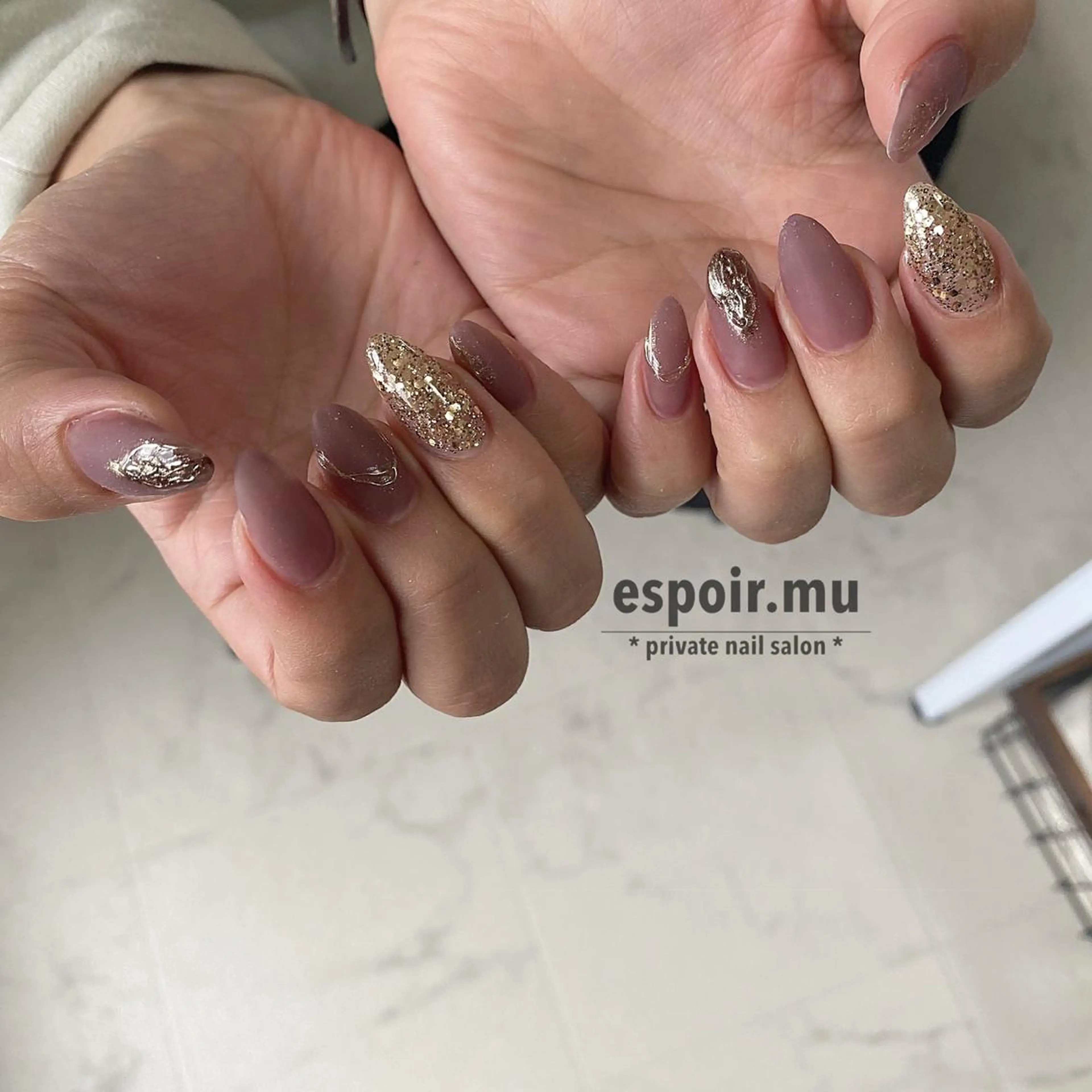 ロング ネイル espoir. muのネイルデザイン