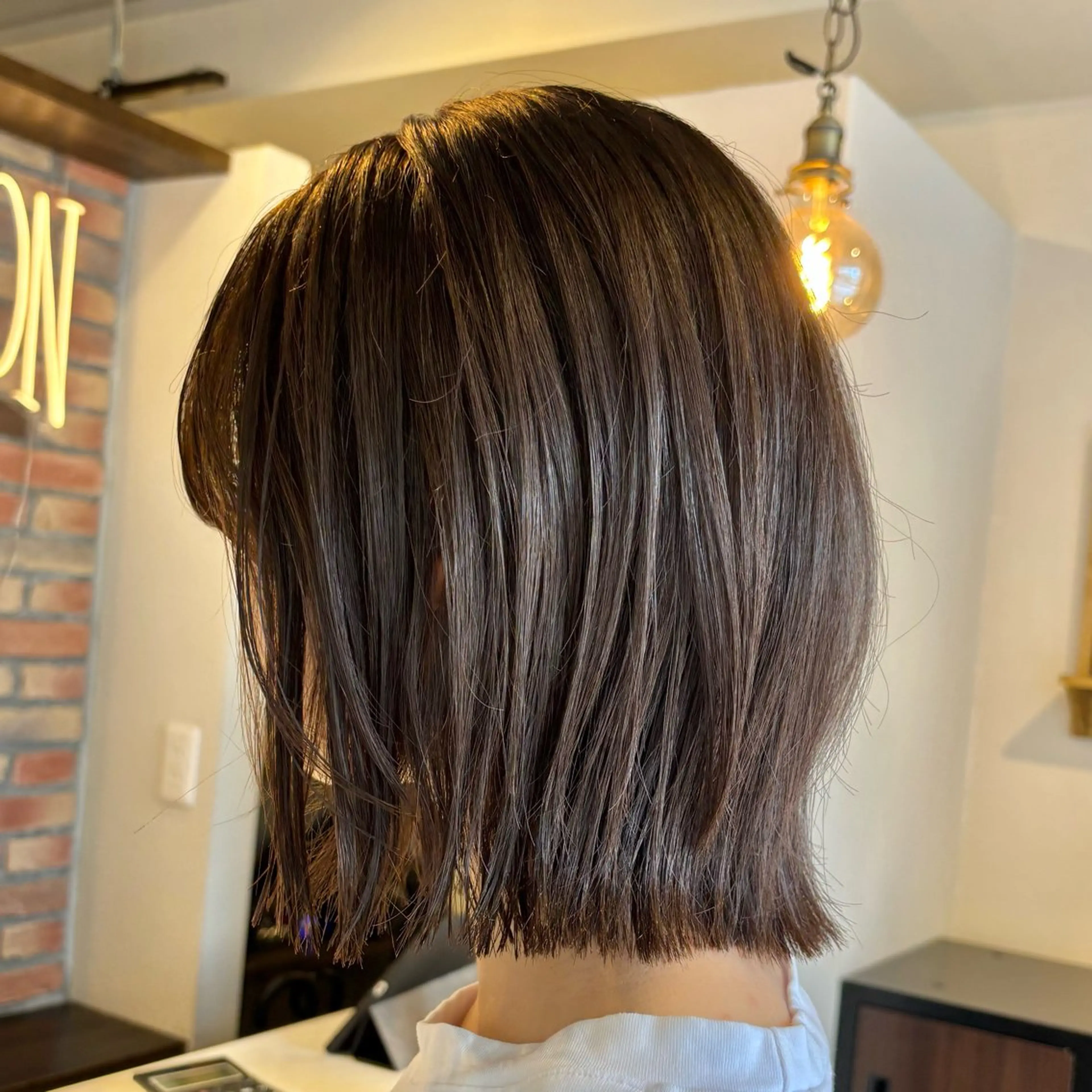 ミディアム レイヤーカット カット ヘアカラー トリートメント mIyu/ナチュラル カラー/レイヤー🤎のヘアスタイル