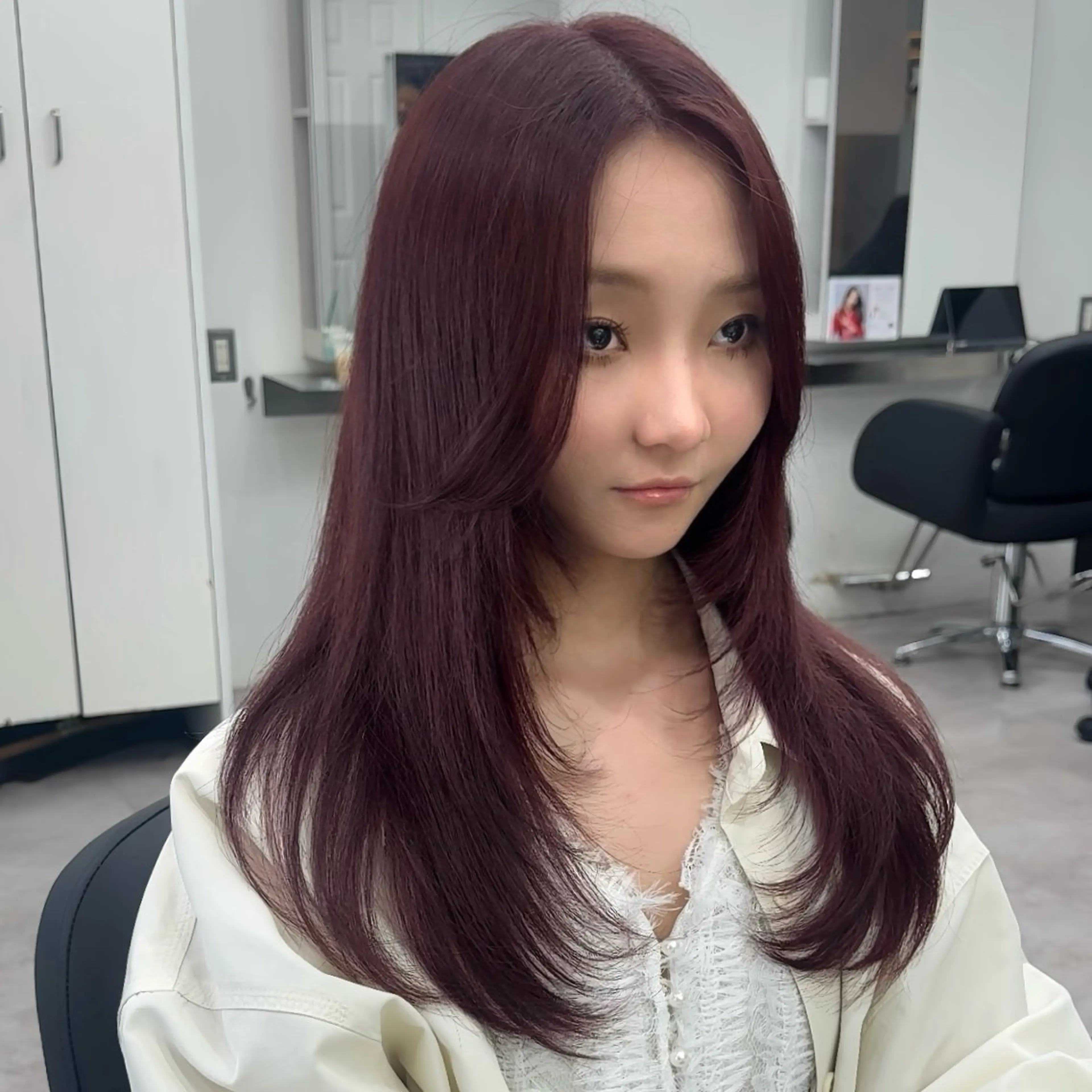 ロング カラー カット ヘアカラー トリートメント 🎀髪質改善×韓国レ イヤー×透明感/米田のヘアスタイル