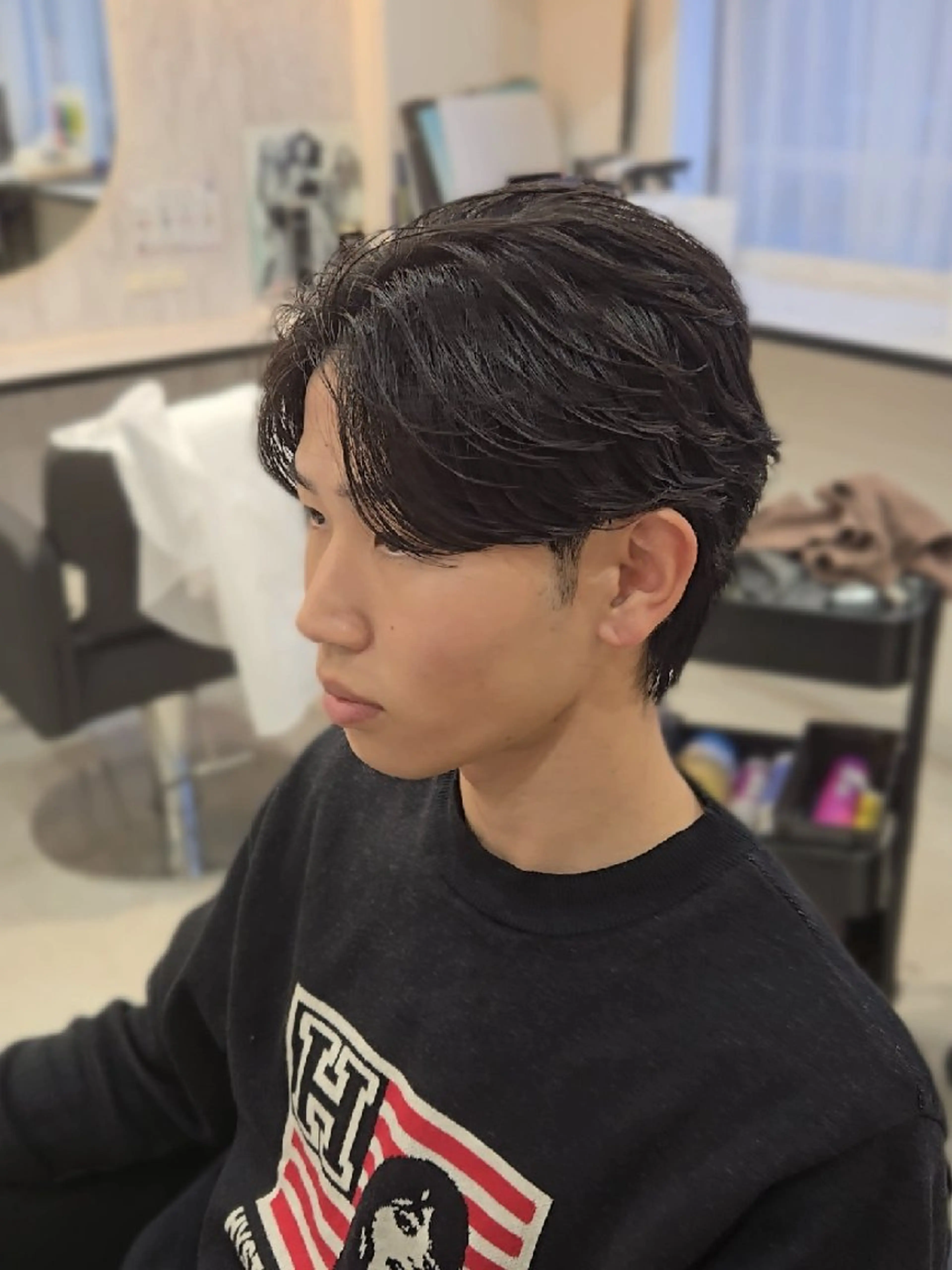 メンズ ミディアム ミディアムパーマ フェザーパーマ メンズパーマ カット パーマ ヘアセット Lapis 名古屋駅前店所属・LEN名古屋/パーマ 海外ヘア/メンズ特化のヘアスタイル