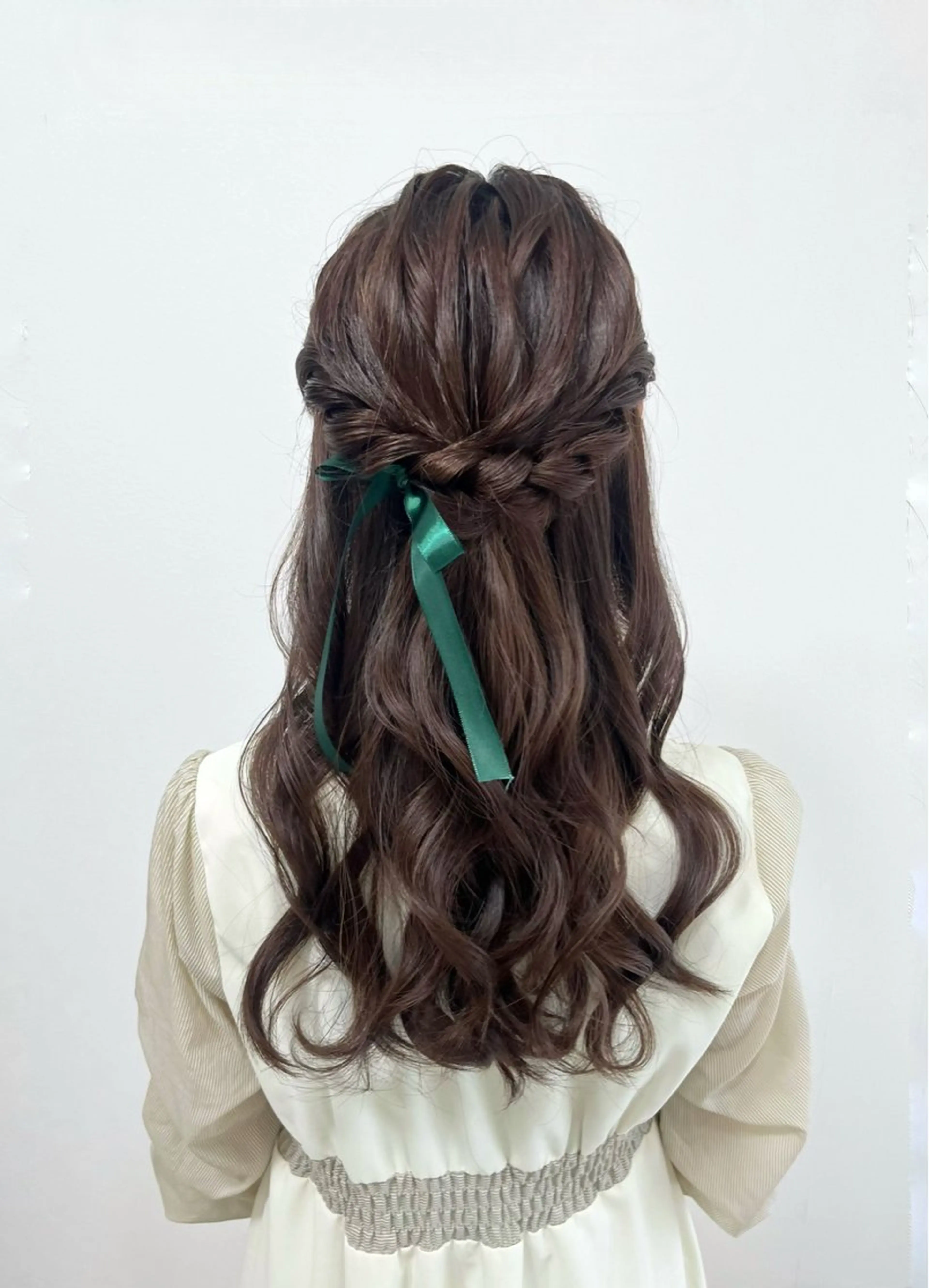 セミロング ヘアアレンジ ハーフアップ ヘアセット ヘアセットサロン /上坪愛美のヘアスタイル