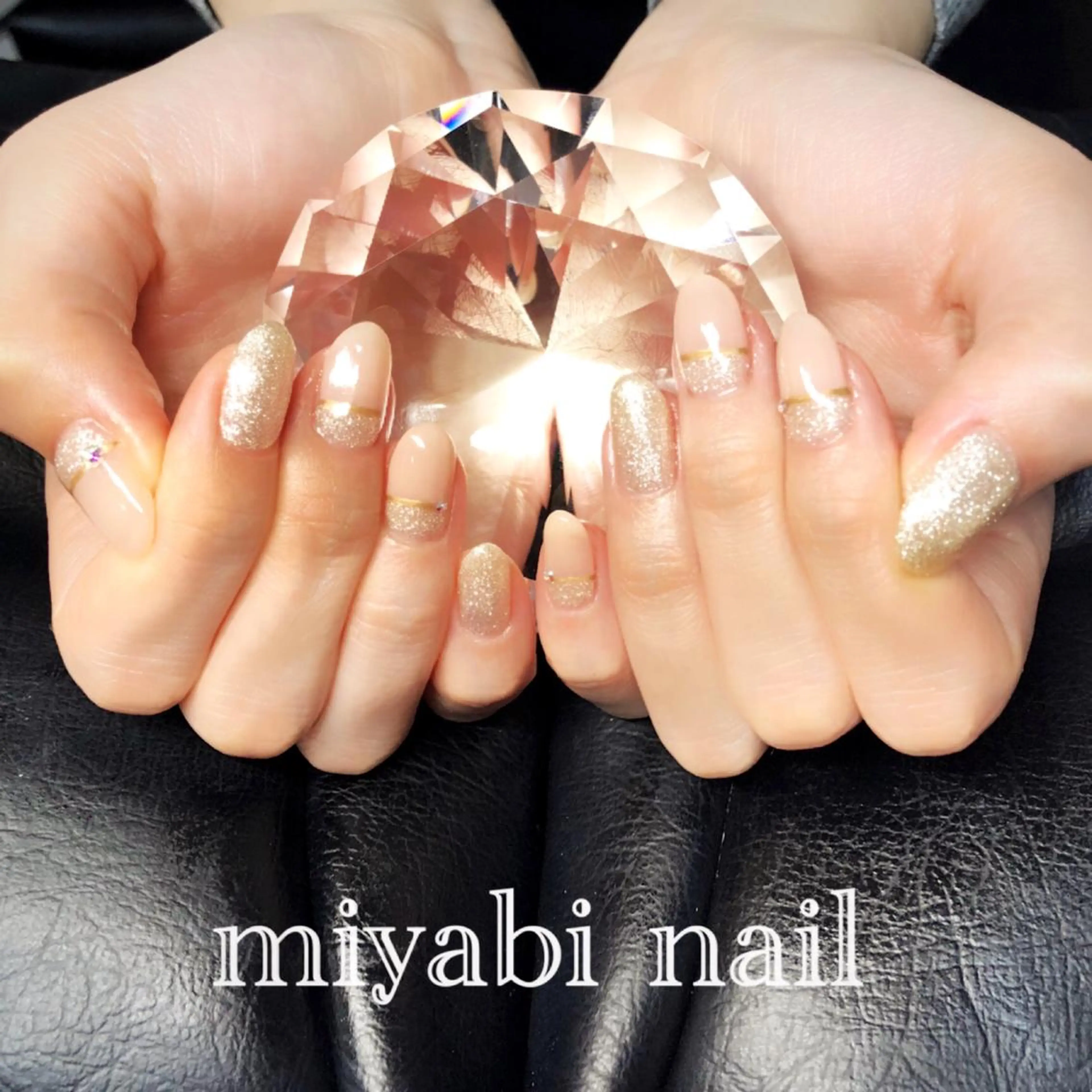 ネイル キラキラネイル ラメ(グリッター) 持ち込み ピンク シルバー ハンドネイル miyabi nail 桂川駅近くのネイルデザイン