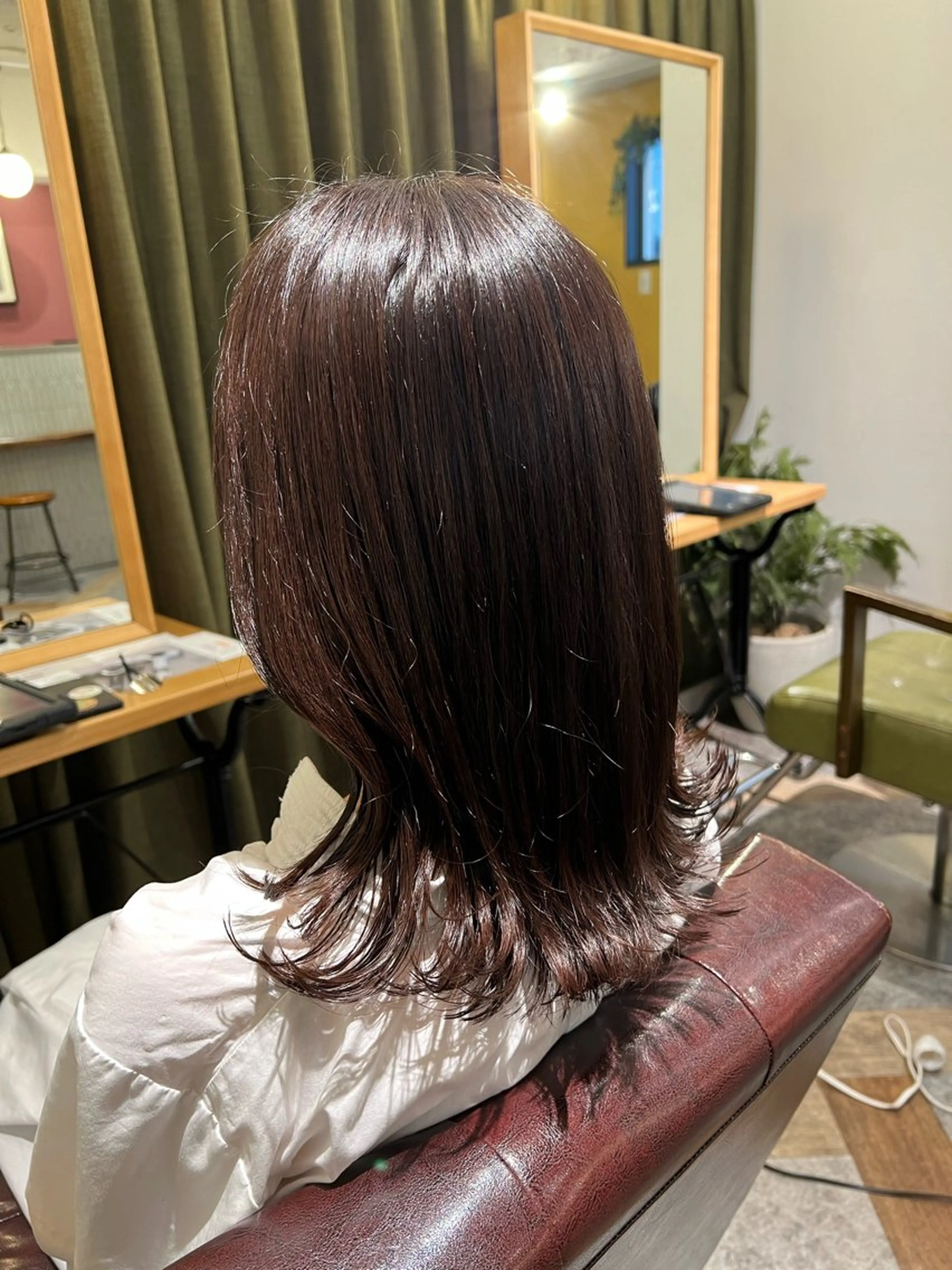 セミロング カラー 美容室moon所属・くびれるボブ🤍 松本安奈のヘアスタイル
