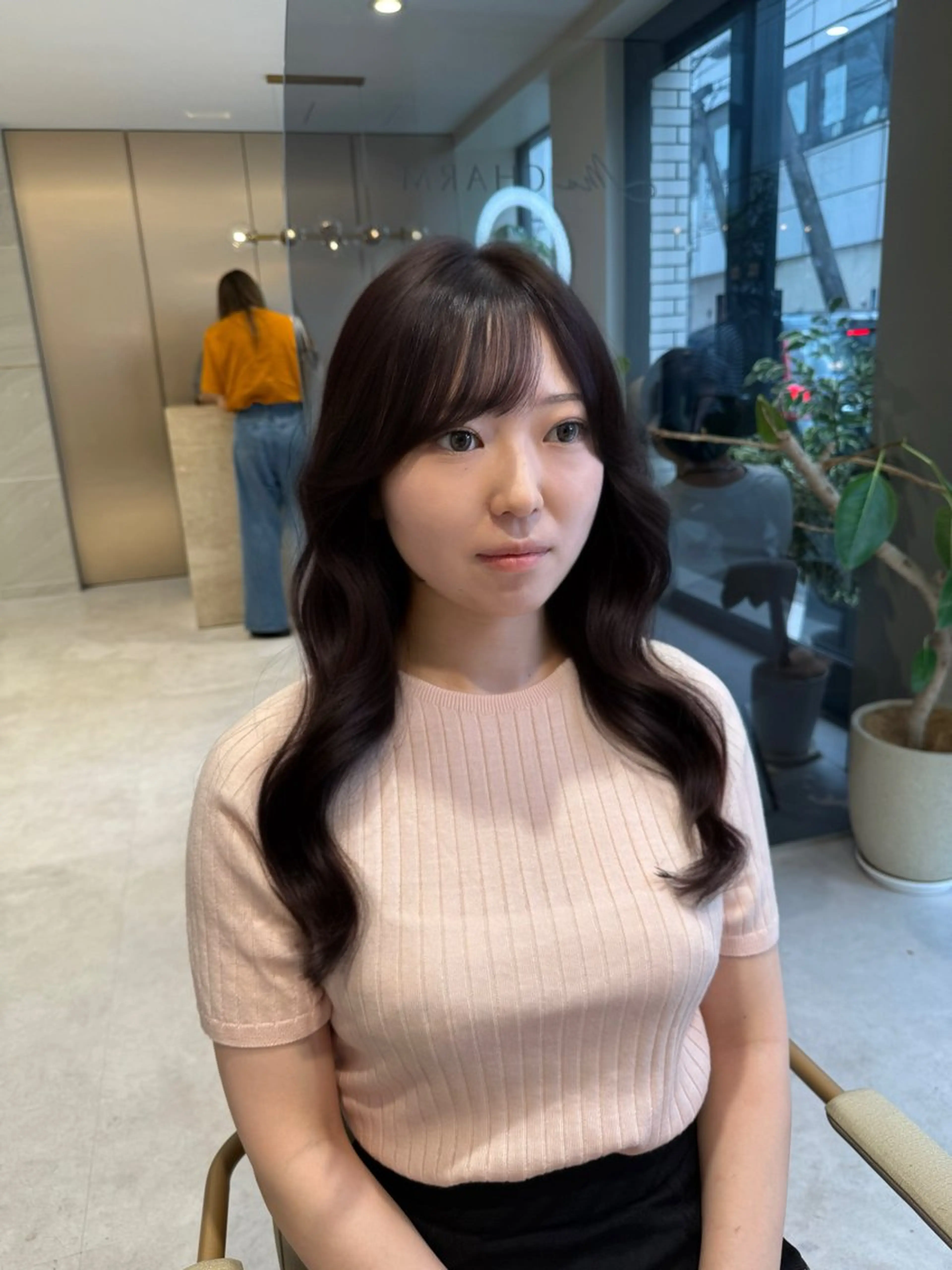 ロング カラー ブラウンカラー ダークブラウン 韓国風ヘア カット ヘアカラー トリートメント ブリーチなしダブル カラー🧸🐺陽介のヘアスタイル