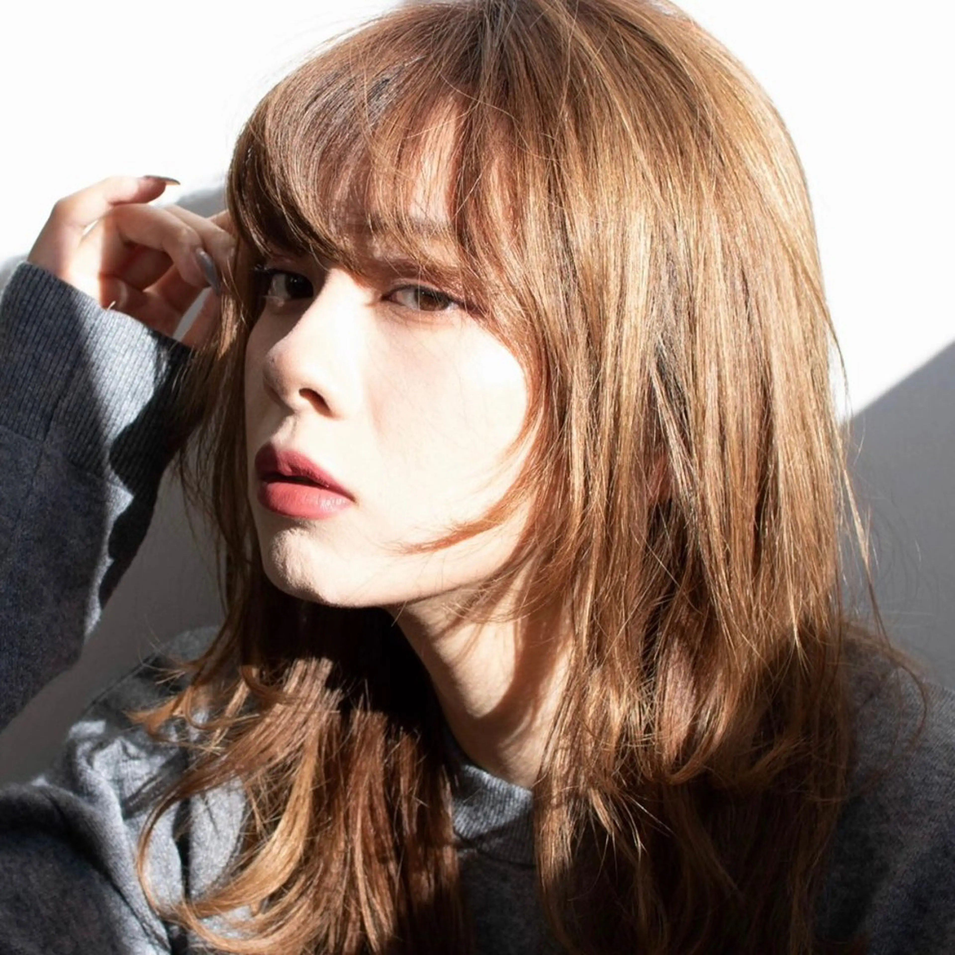 セミロング カット ヘアカラー トリートメント 韓国風レイヤー🗝要 暗透カラー📓吉祥寺のヘアスタイル