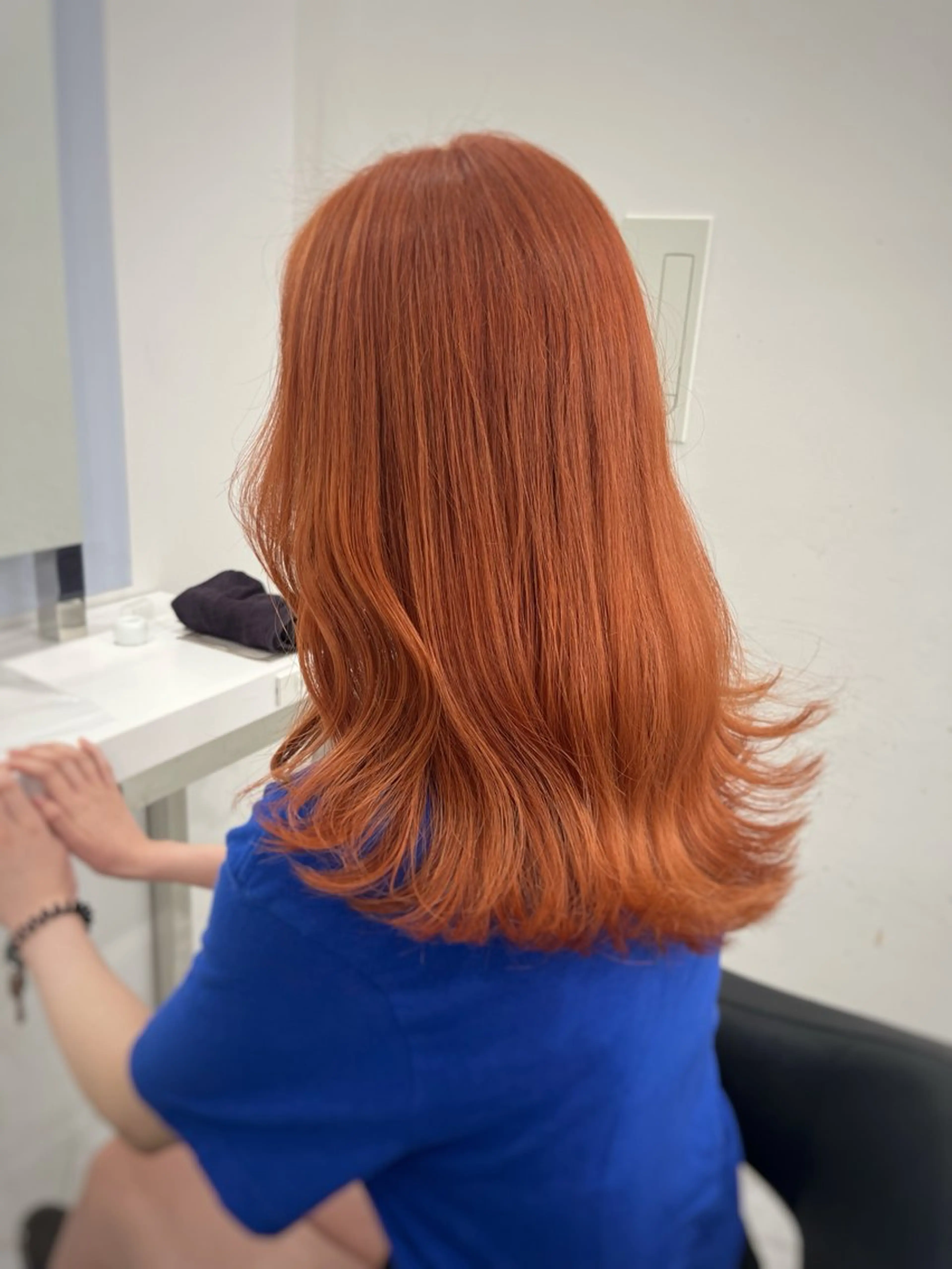 セミロング カラー ワインレッド🍒ラベ ンダーKiyokaのヘアスタイル