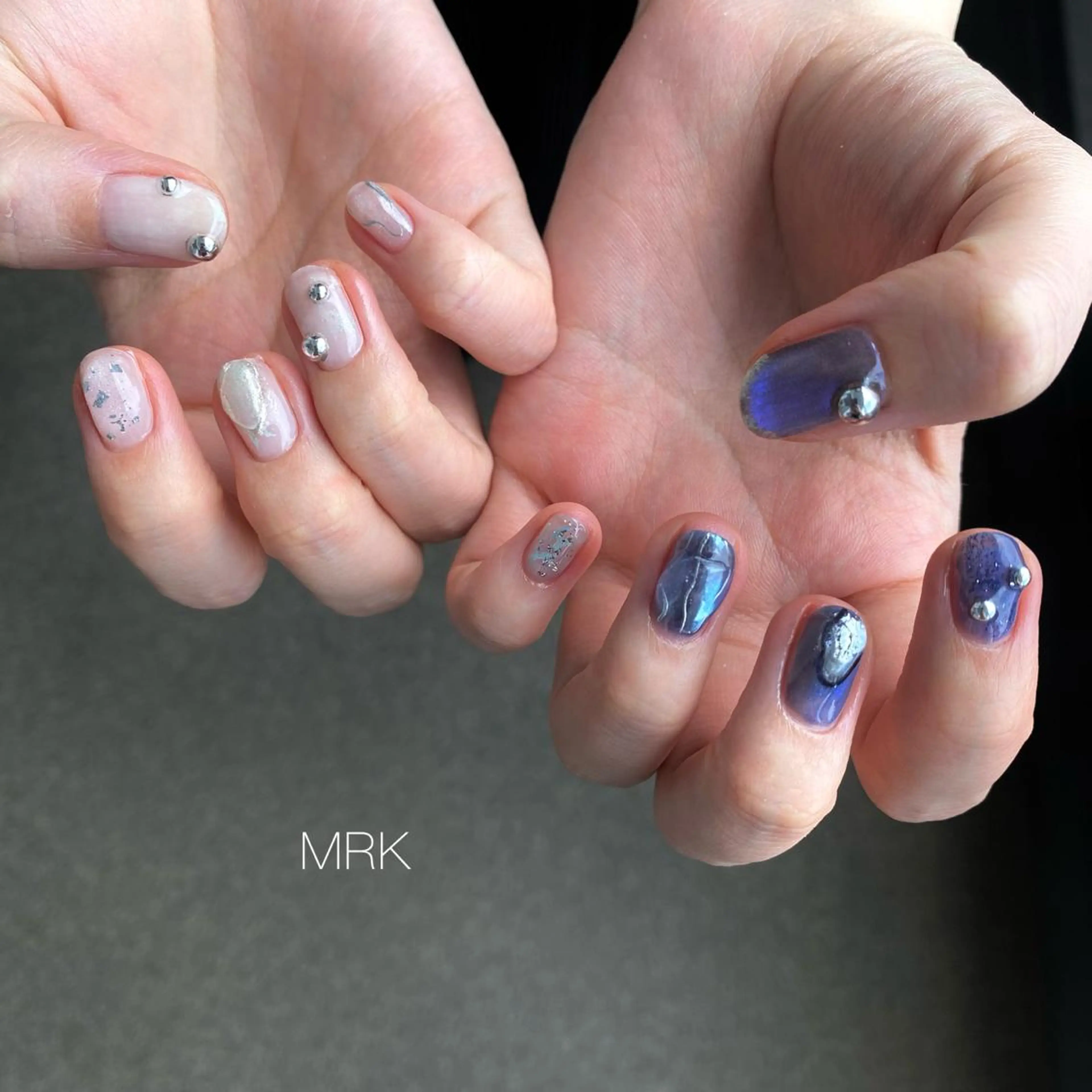 ネイル ミラーネイル 持ち込み ニュアンスネイル ハンドネイル MARUKO nailのネイルデザイン