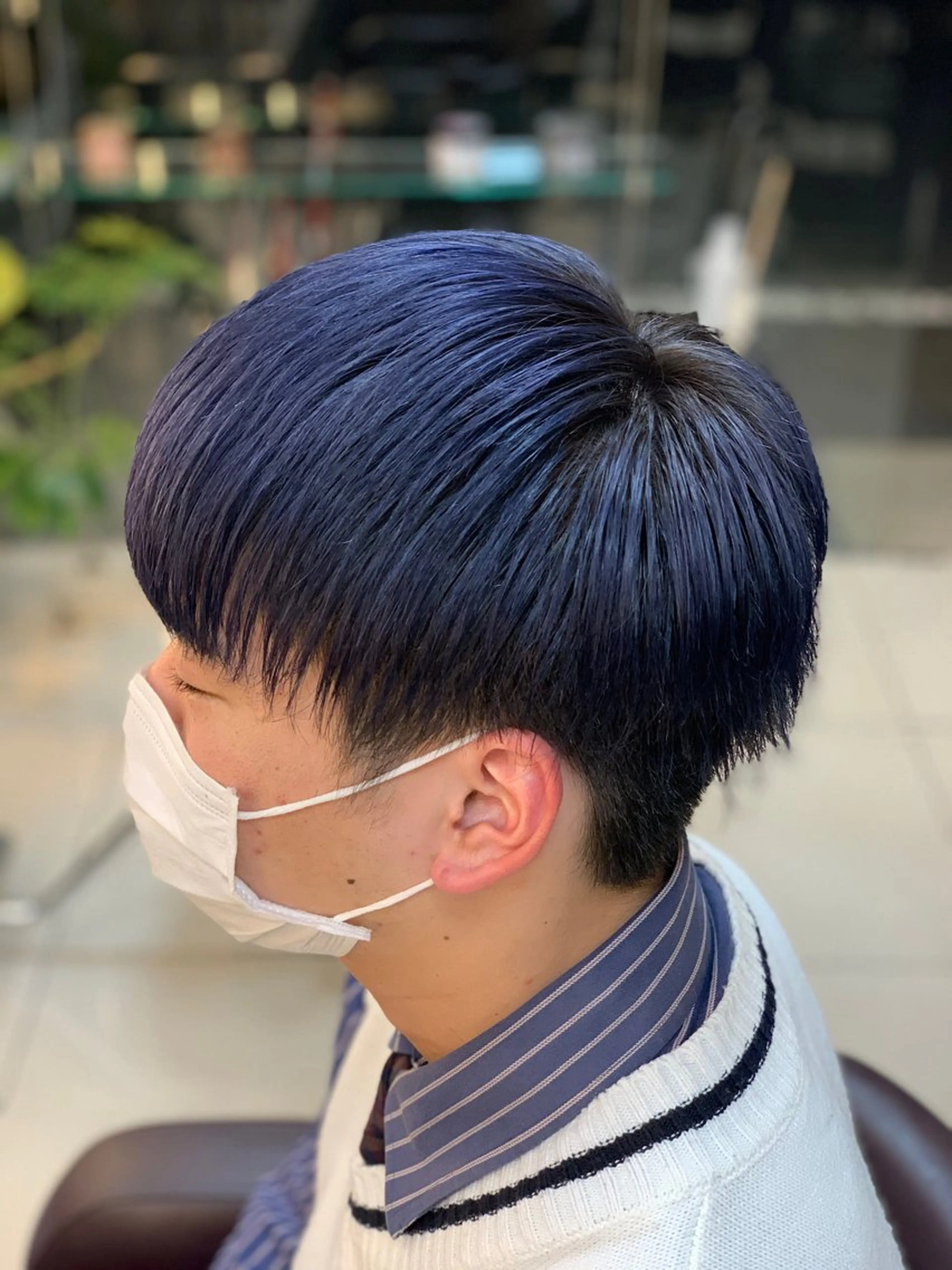 ショート カラー ブリーチ ブルーカラー ネイビーカラー カット ヘアカラー トリートメント SOYON西大寺店所属・ダブルカラー/ 髪質改善💎安藤のヘアスタイル
