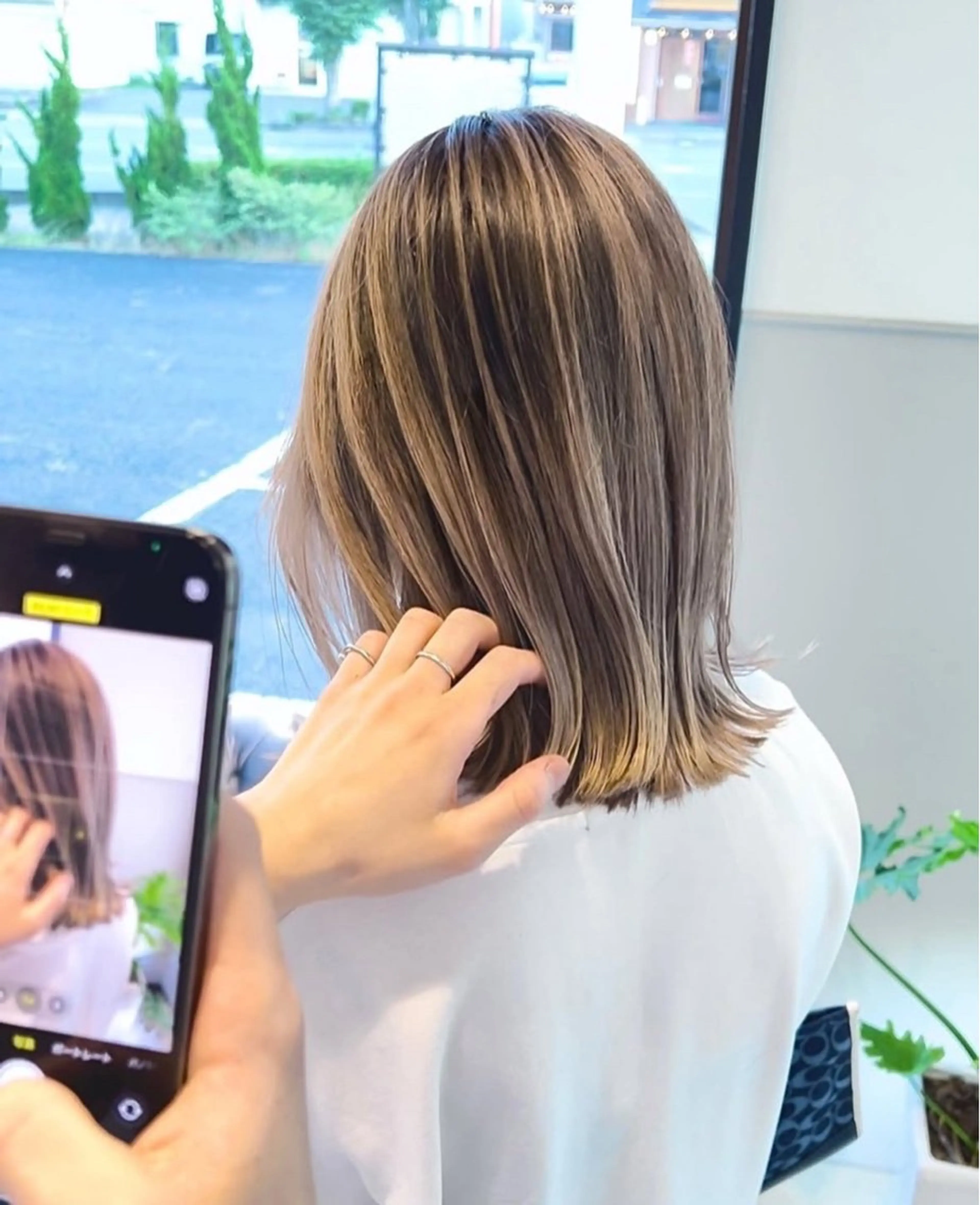 ミディアム ヘアカラー 池田 なな美のヘアスタイル