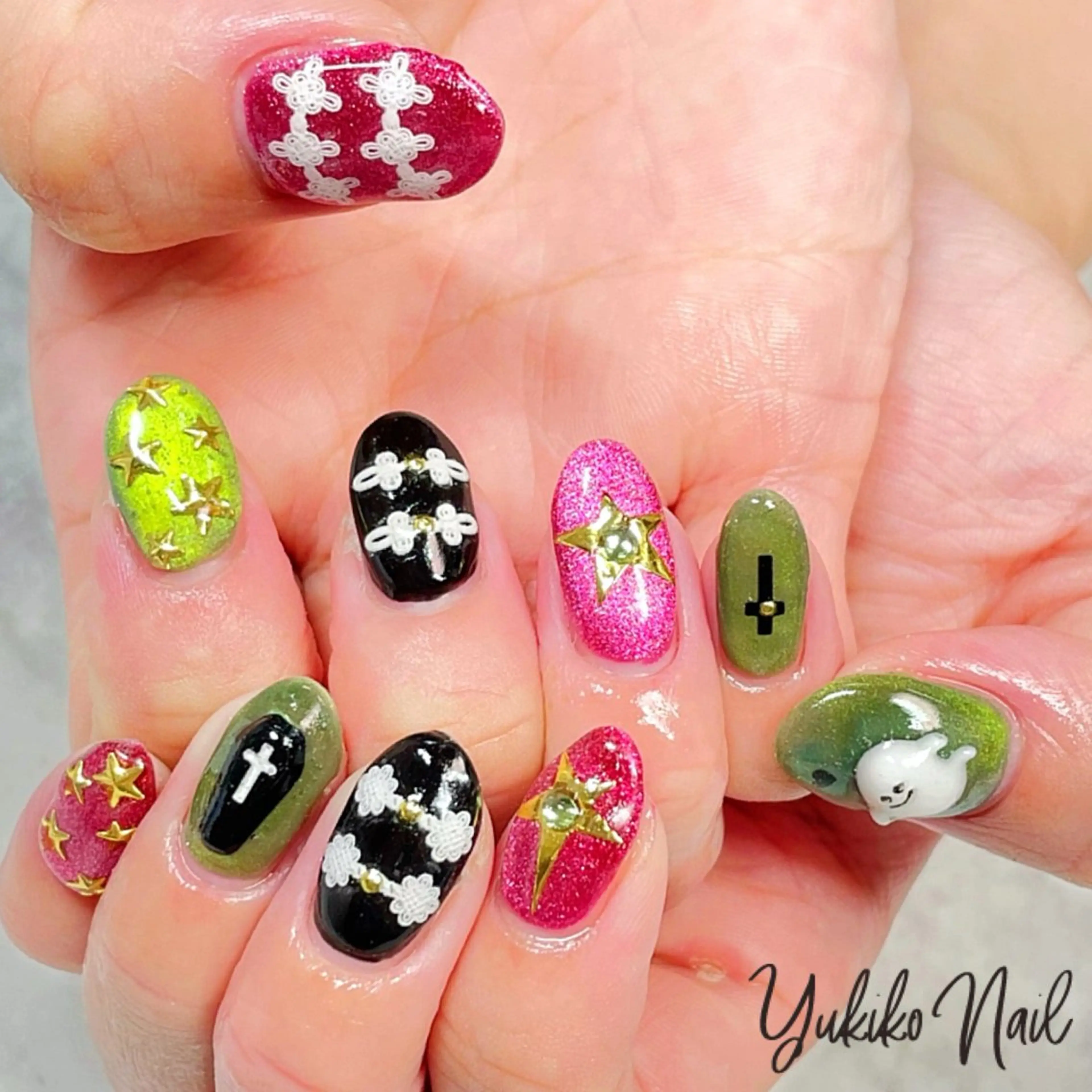 ネイル おそろいネイル 持ち込み ハンドネイル ユキコ ネイルのネイルデザイン