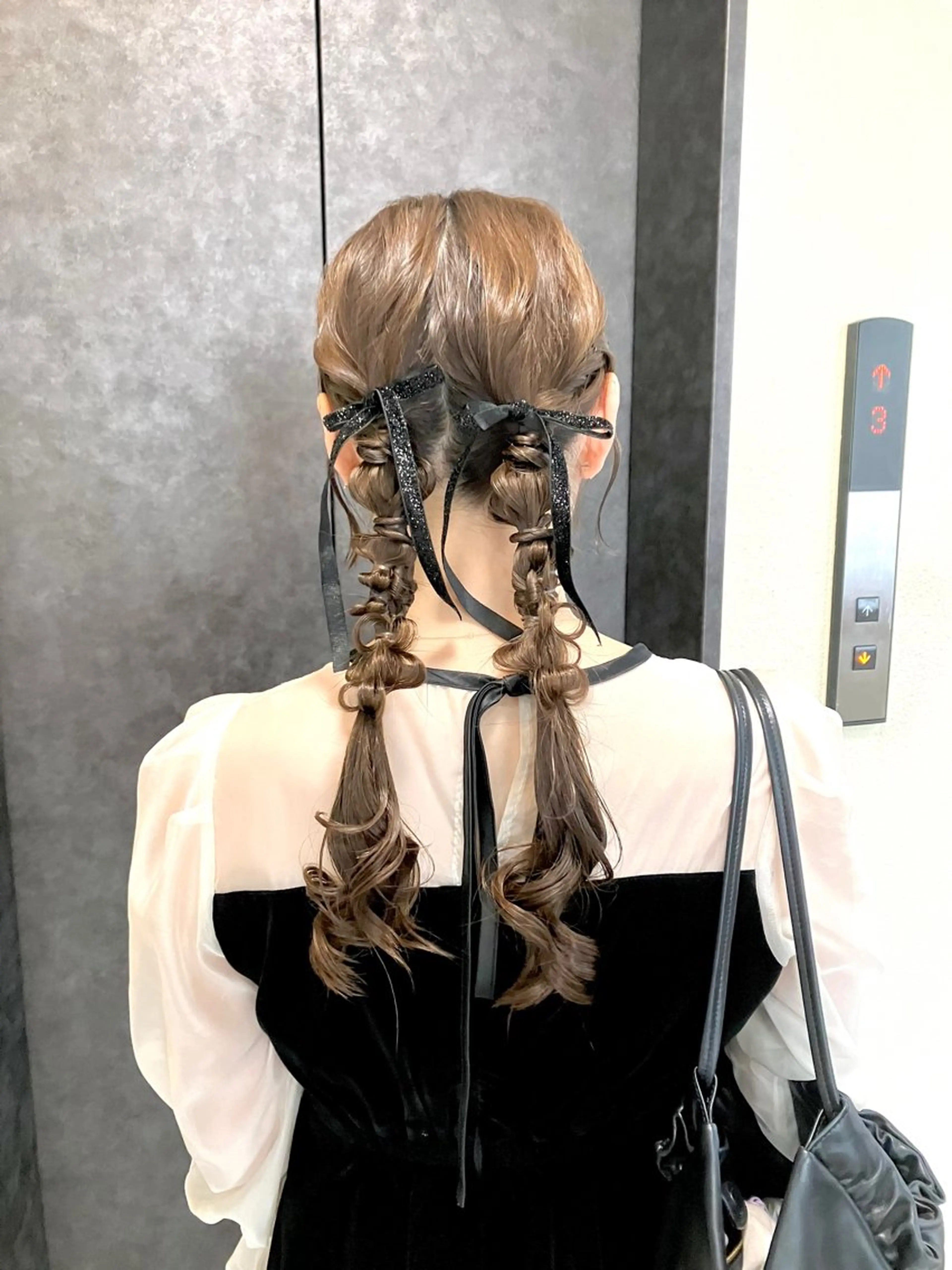 【編み下ろし・ハーフアップ、アップヘア限定】ヘアセット🤍🫧ྀིの写真