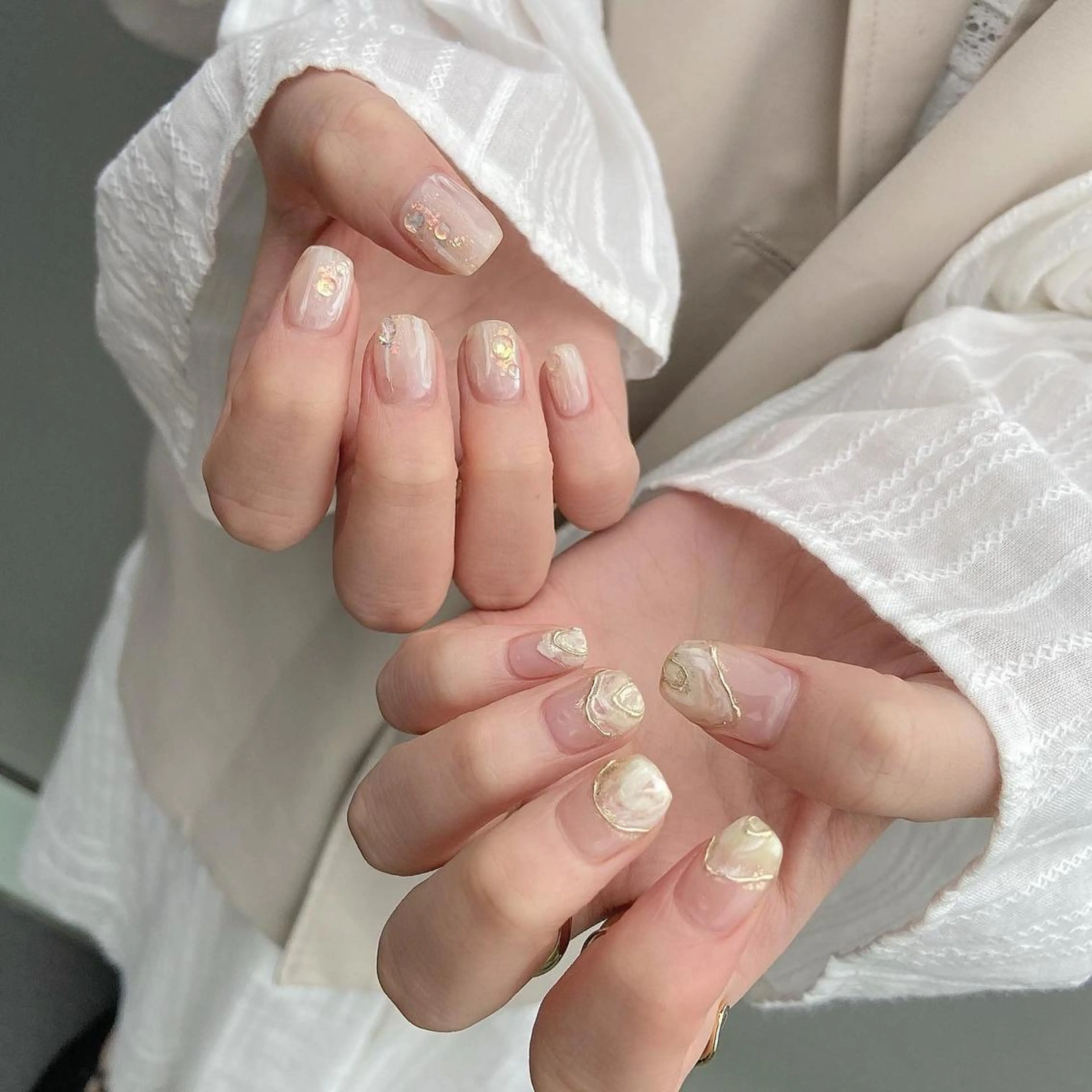 ネイル ハンドネイル 𝕄𝕚𝕪𝕦🤍 自由が丘⌇パラジェルのネイルデザイン