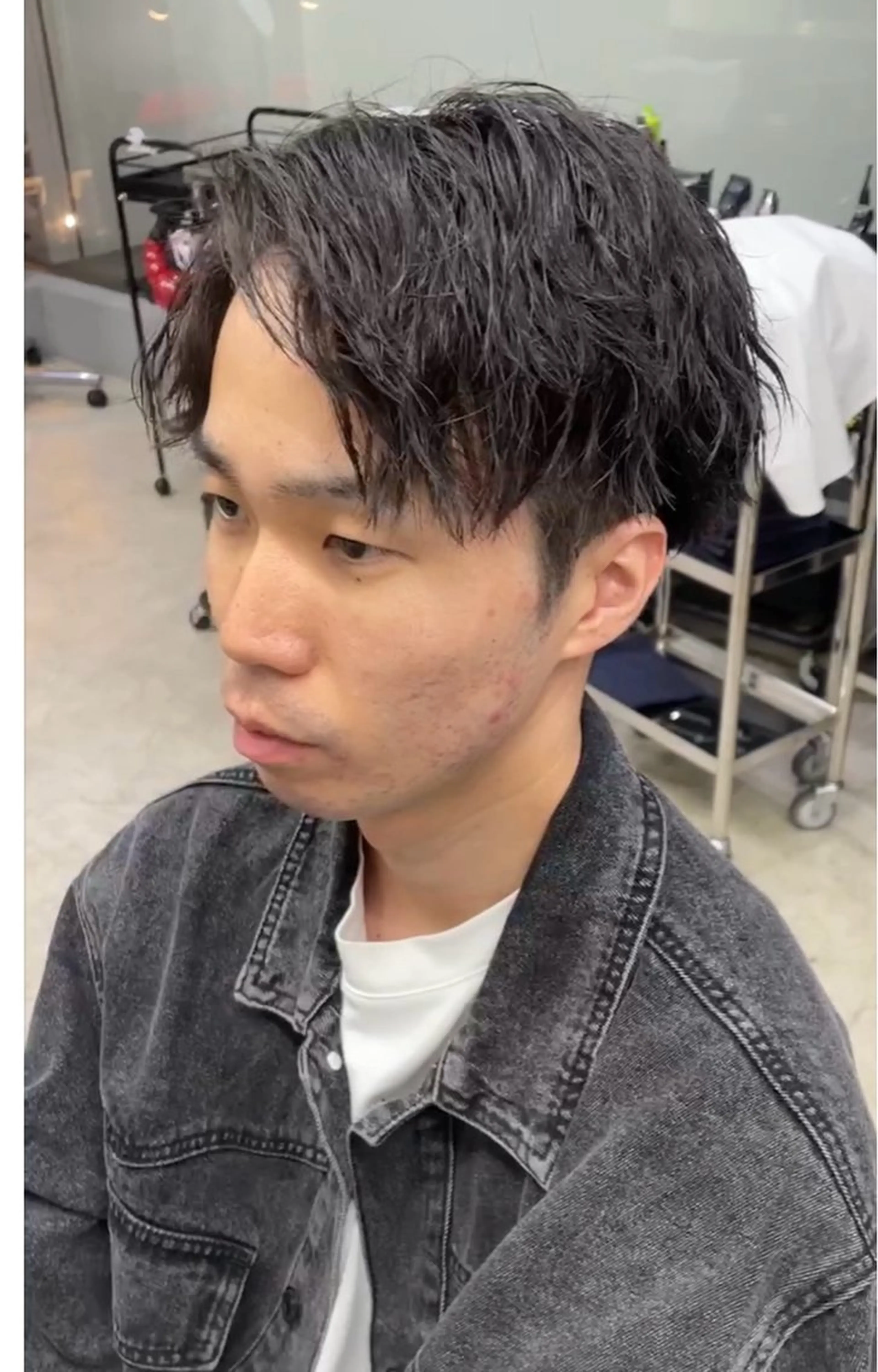 ショート パーマ メンズ カット パーマ メンズ専門サロン wokeのヘアスタイル