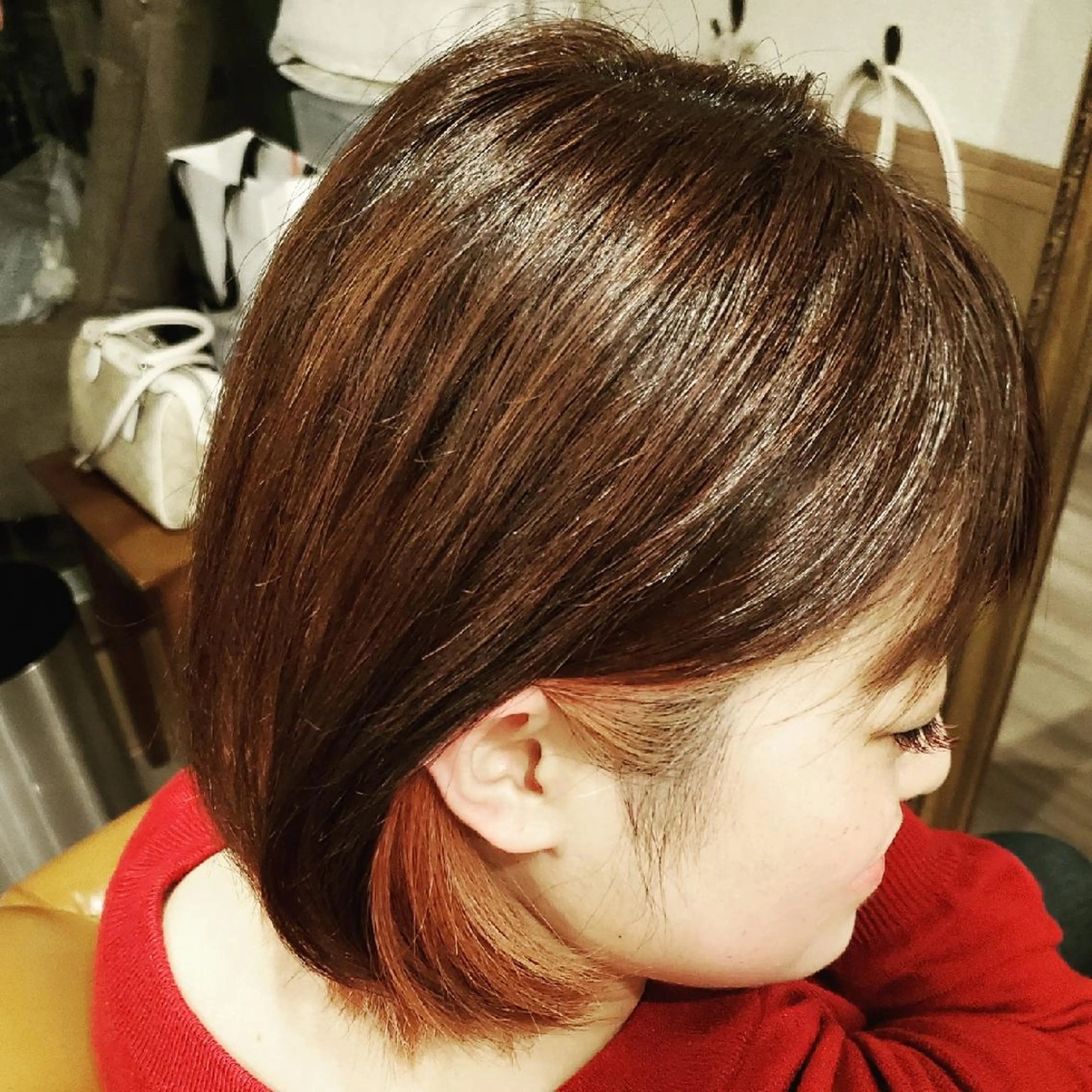 ショート カラー マツエク・マツパ ダークグレー インナーカラー 外国人風カラー トリートメント リラク spa hair  ark 富井直美のヘアスタイル