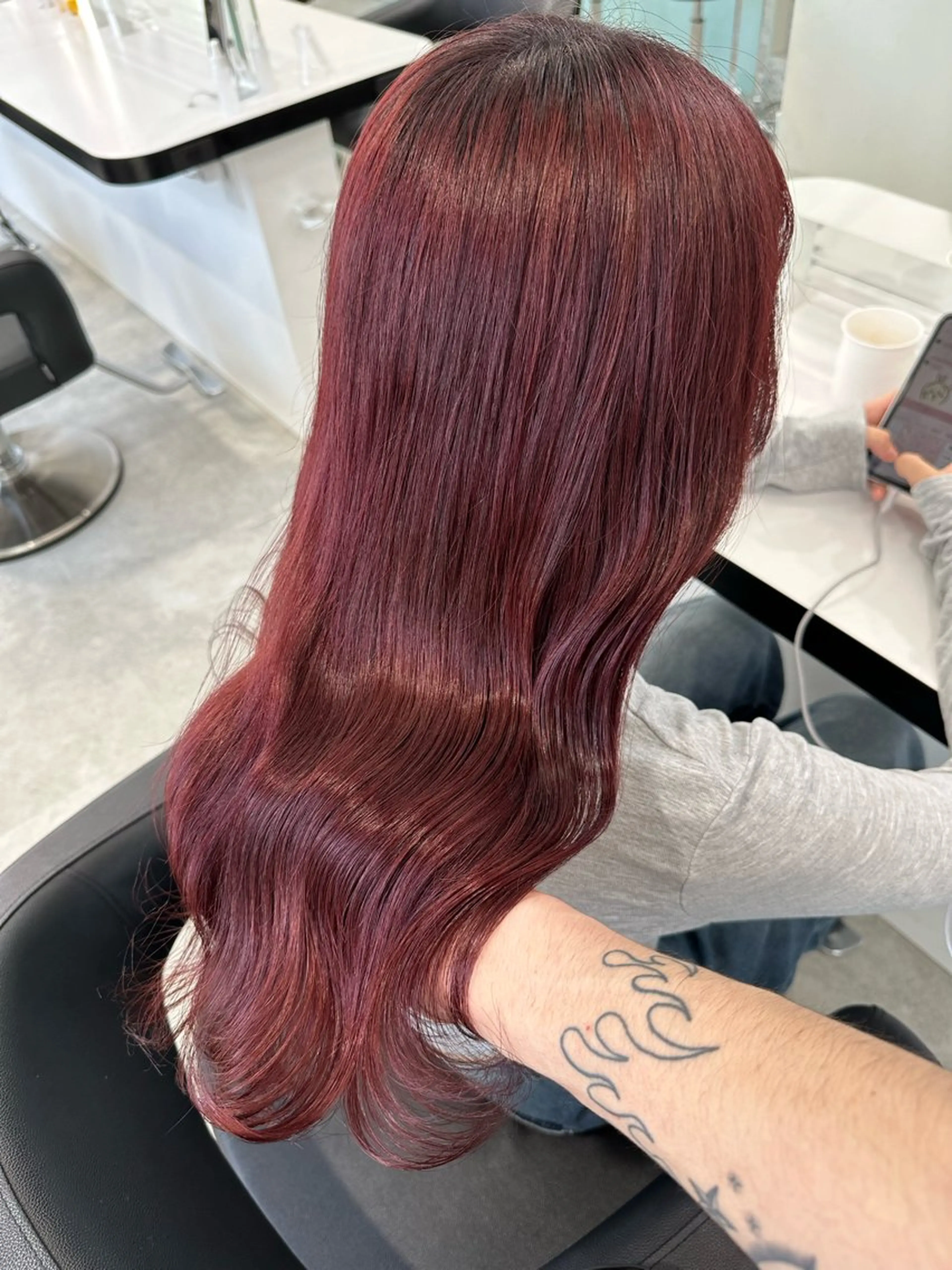 セミロング カラー カット ヘアカラー トリートメント 🍒ワイン系 ウルフカット🍒拓未のヘアスタイル