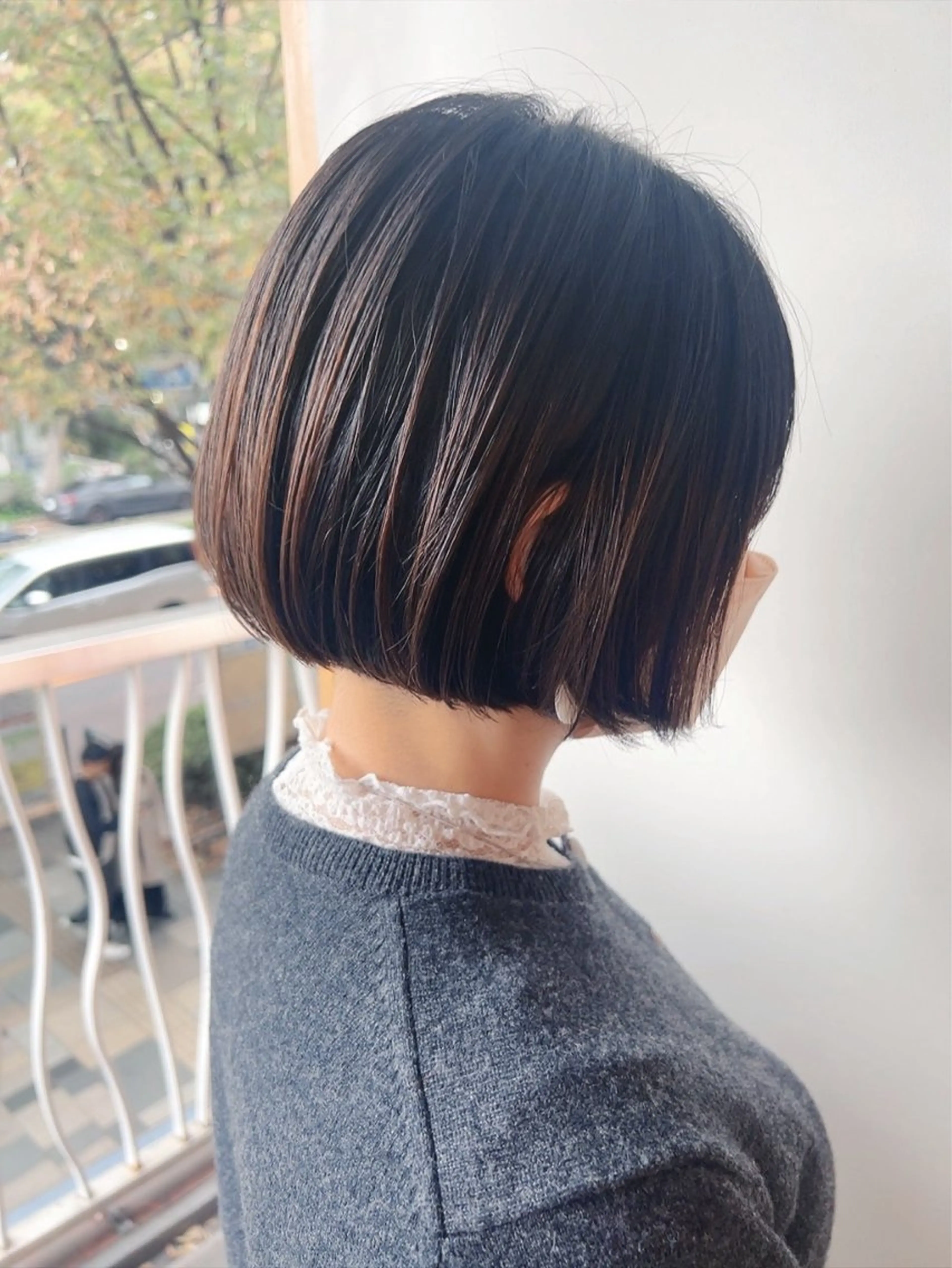 ショート ボブ morio from london所属・松岡彩華 ボブ /グレージュのヘアスタイル