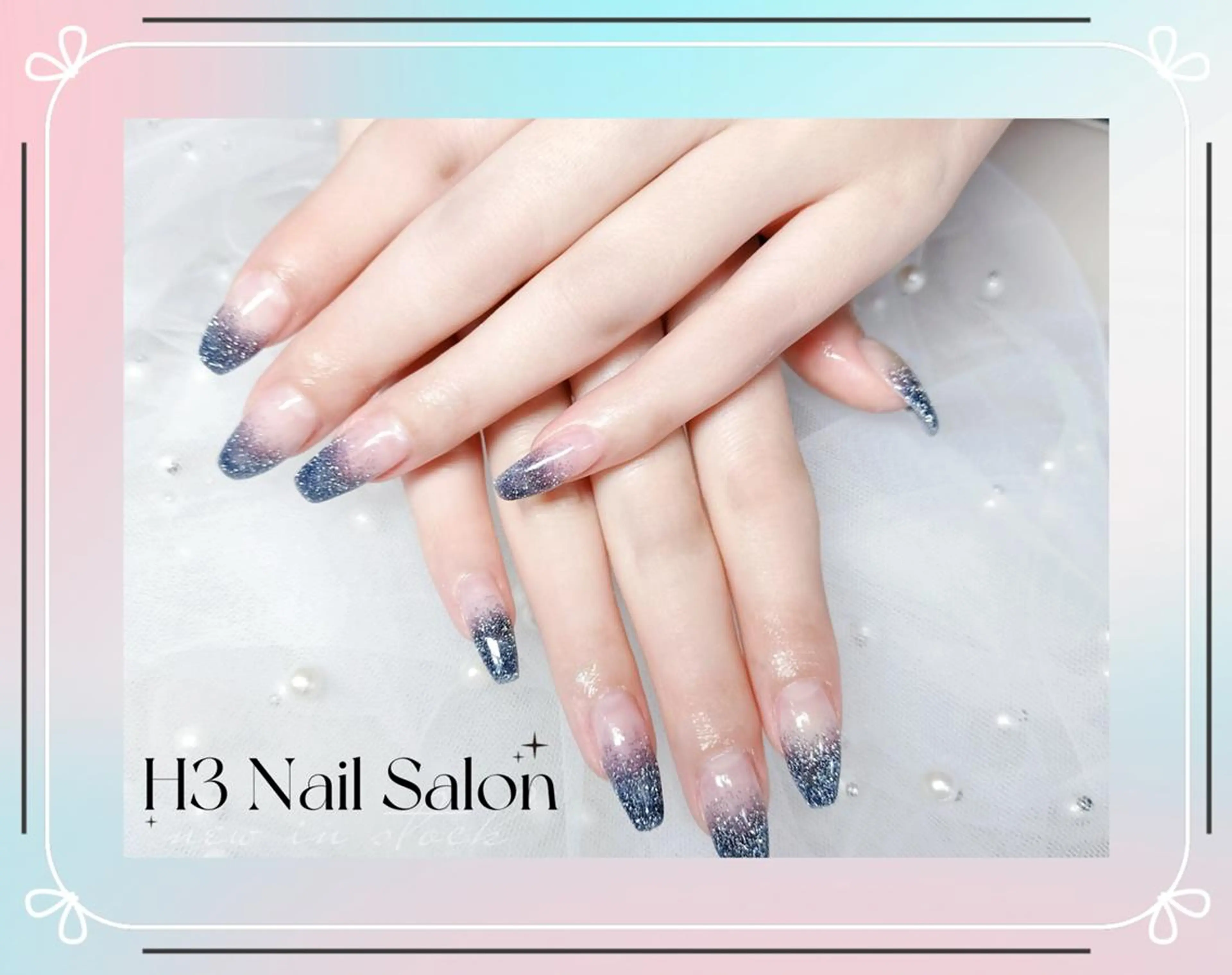 ロング ハンドネイル ハンドケア Dione Nail 長さだし モデル募集のネイルデザイン
