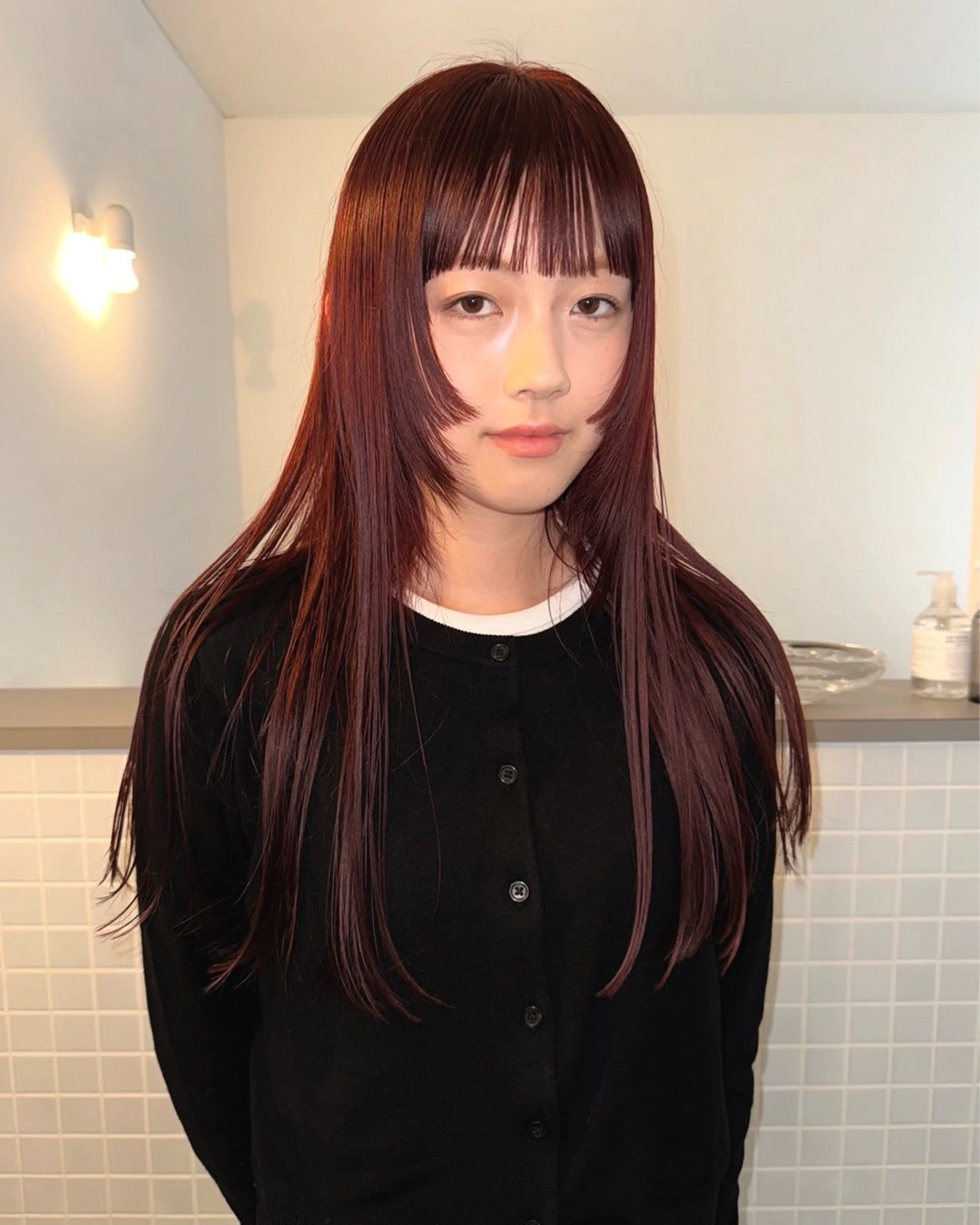 ミディアム カラー レッドカラー ブリーチ/似合わせ Kaito🦕/栄のヘアスタイル