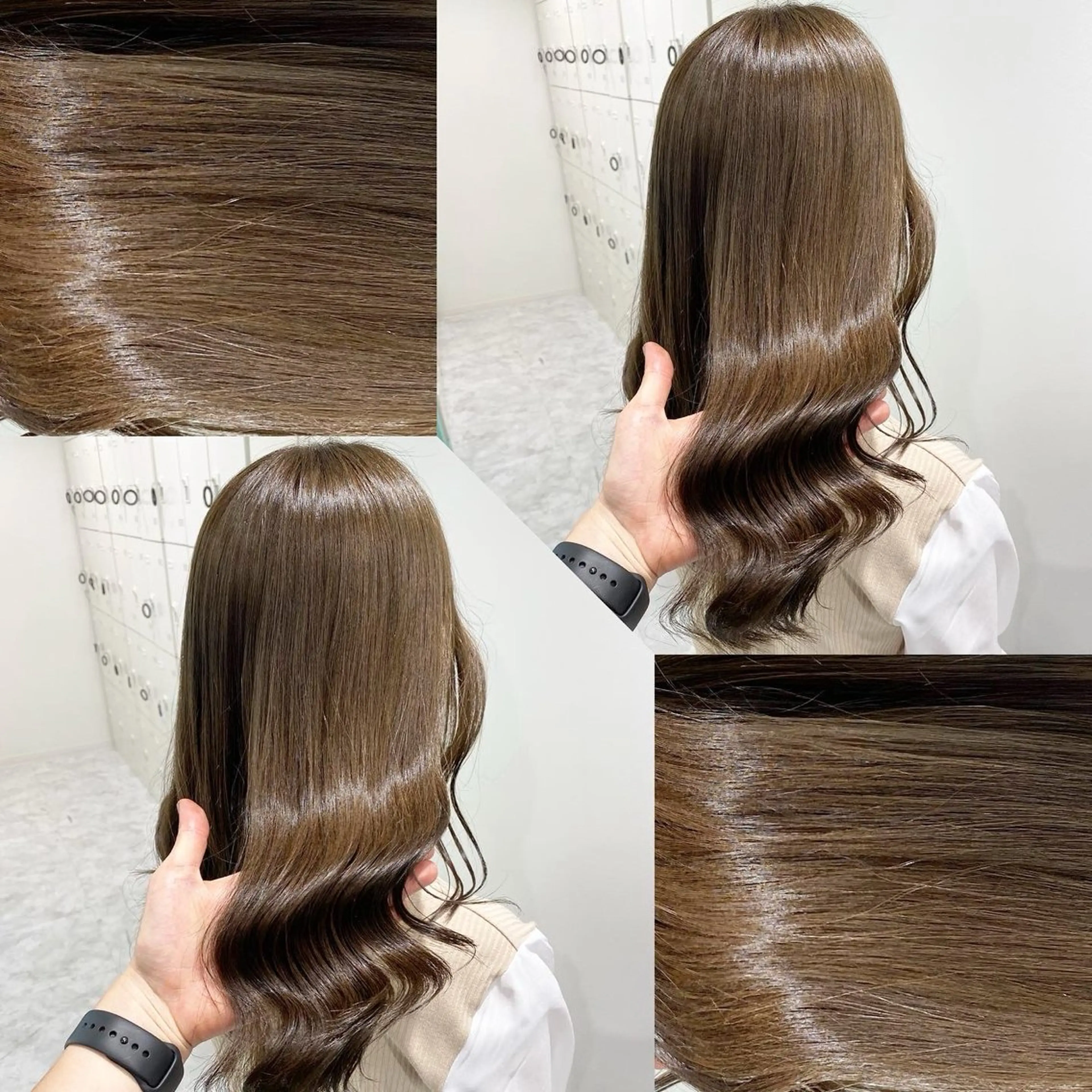 ミディアム カラー ヘアカラー トリートメント ヘッドスパ ヘアセット 韓国風ベージュ🤎 赤みなし🌿横浜🤎のヘアスタイル