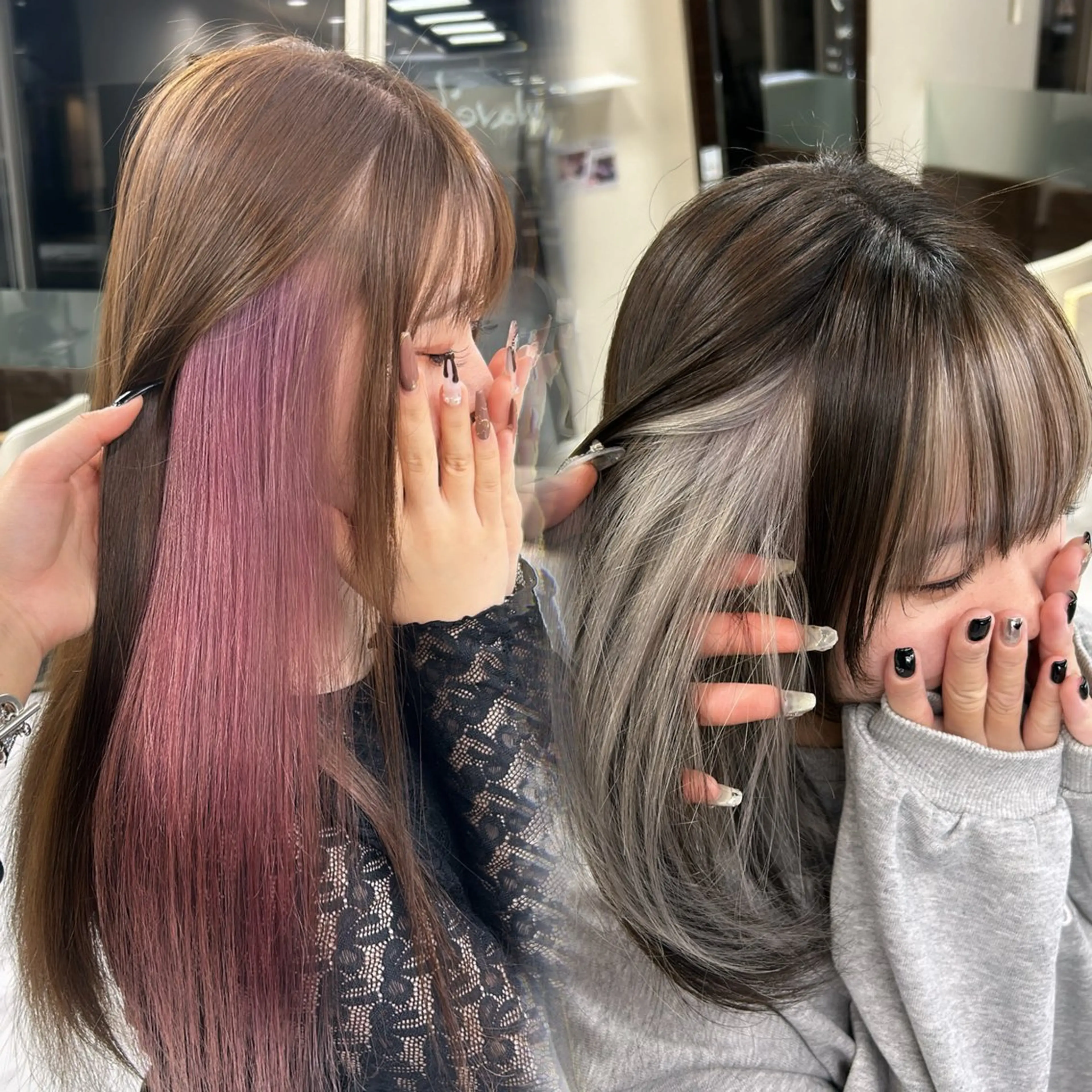 セミロング カラー イヤリングカラー ヘアカラー トリートメント 🫧💞艶カラー 瀧田 菜々花🦄🫧のヘアスタイル