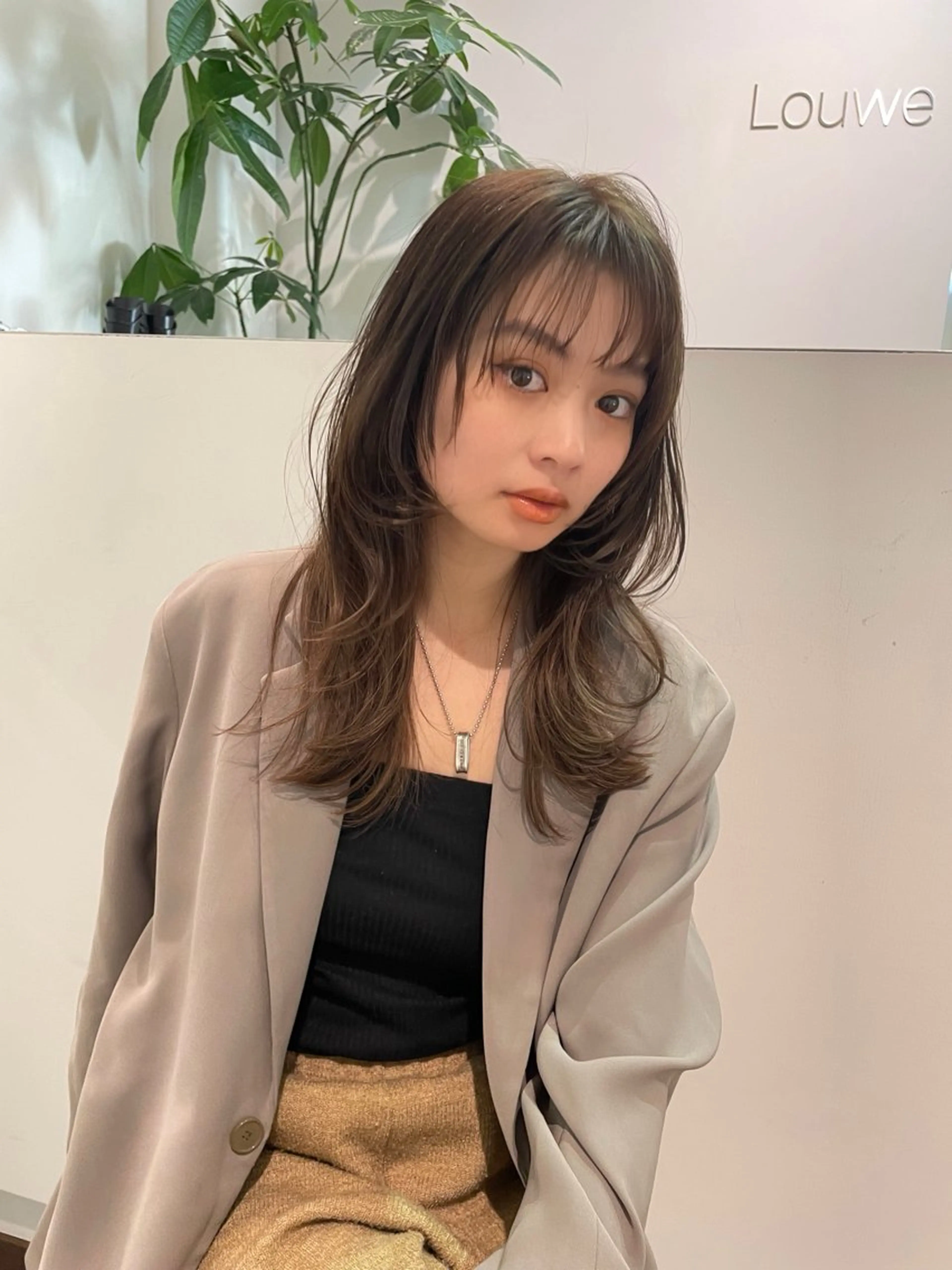 ロング カラー ハッシュカット 韓国風ヘア レイヤーカット カット ヘアカラー トリートメント レイヤーカット🎀 kanaのヘアスタイル