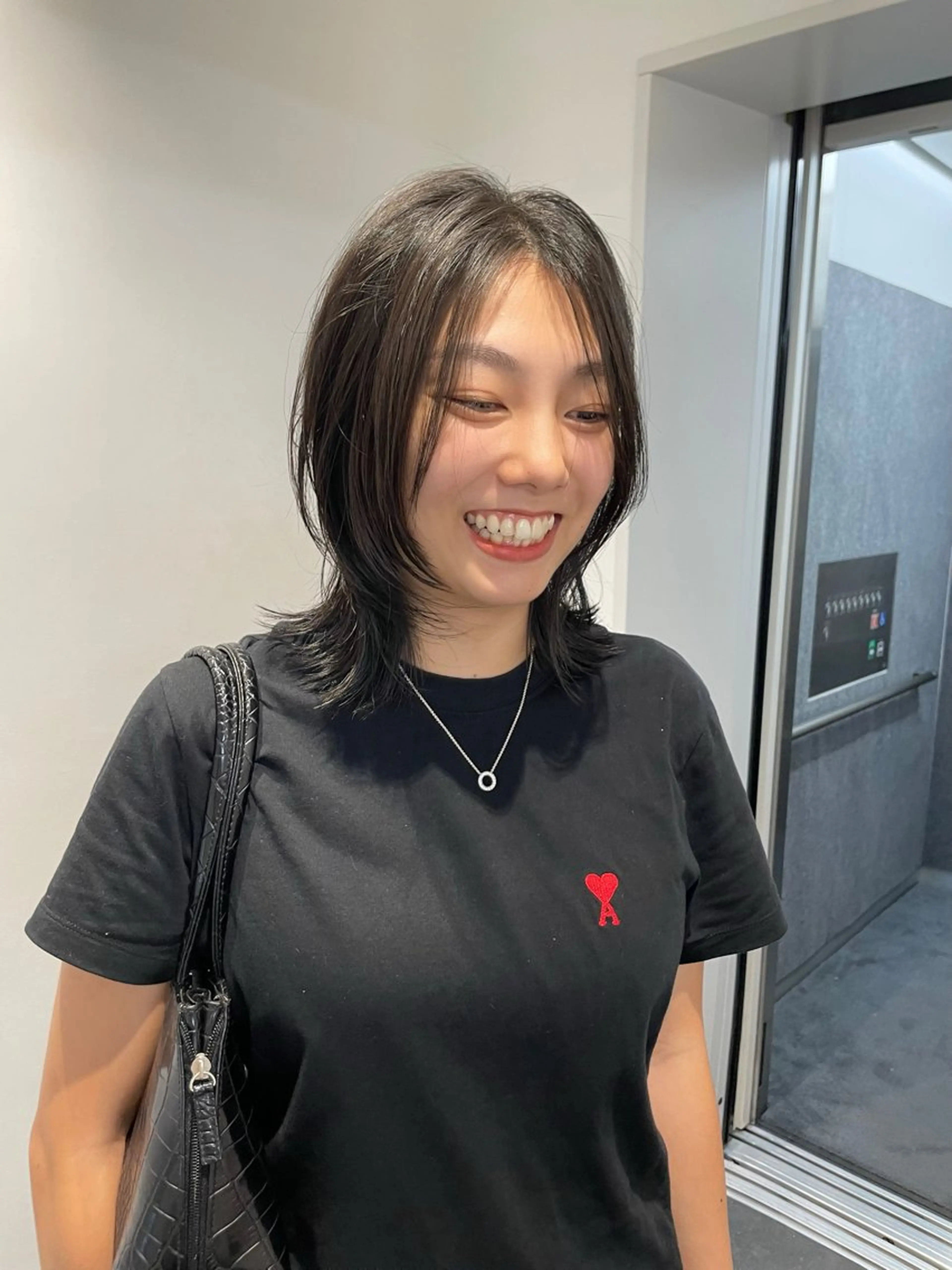 ロング ボブ レイヤーカット 縮毛矯正 縮毛矯正 トリートメント レイヤーパーマ/ ショートパーマ/横浜のヘアスタイル