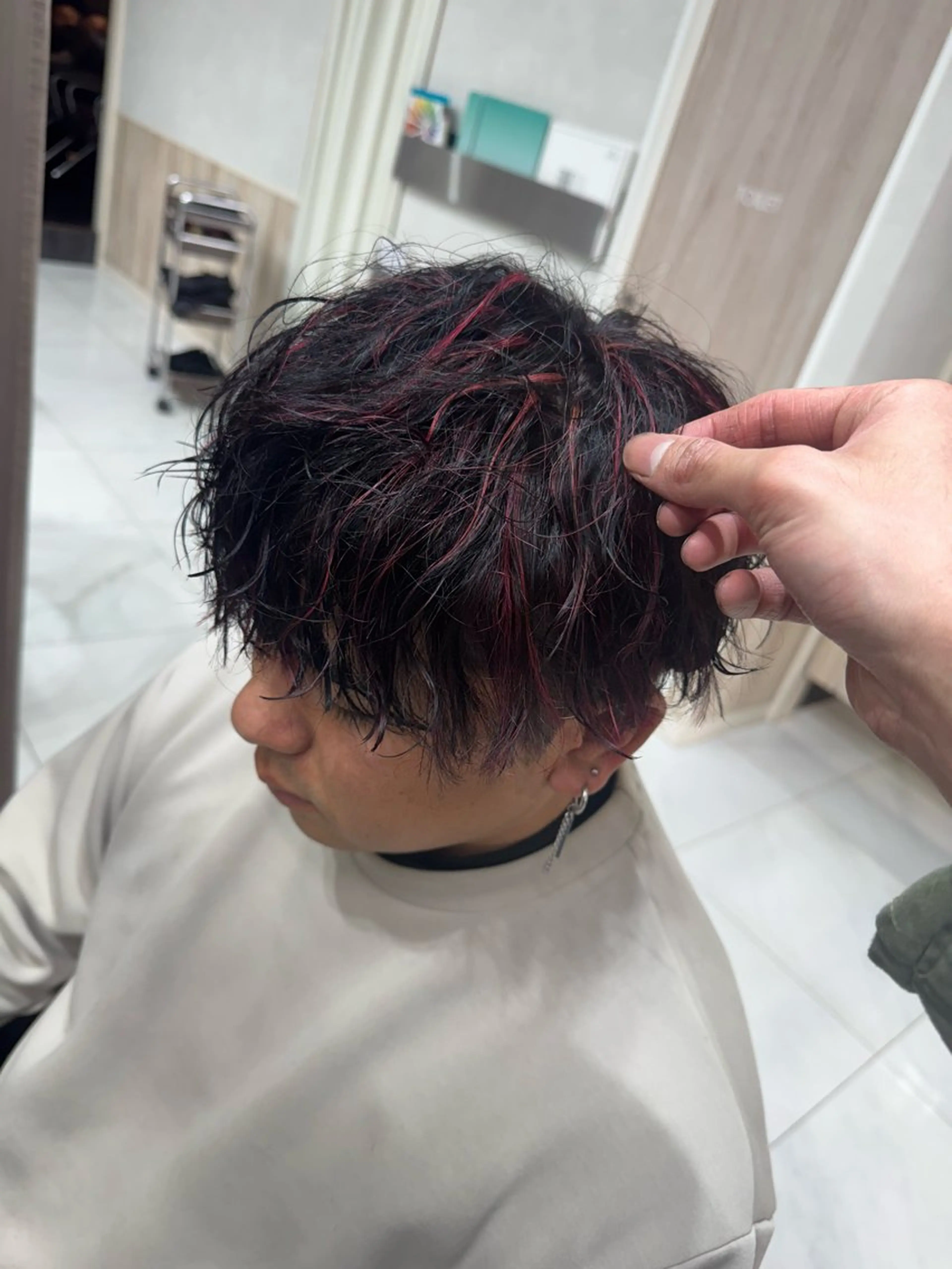 パーマ メンズ メンズハイライト グランデュール焼津 SEIRYU🐉のヘアスタイル