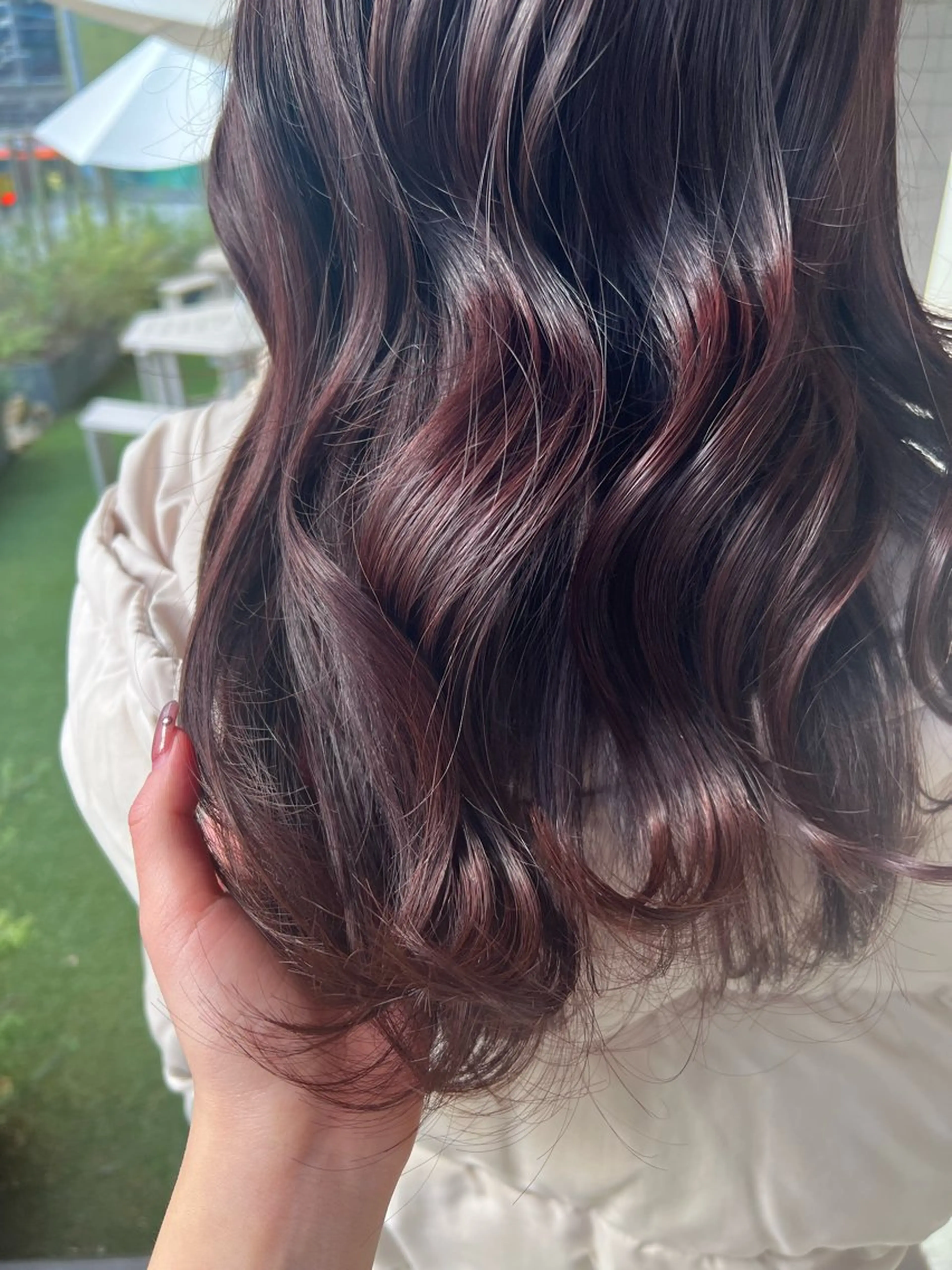 ミディアム カラー ブリーチ ブラウンカラー ブリーチなしカラー ピンクカラー ピンクブラウン 髙橋 秀果のヘアスタイル