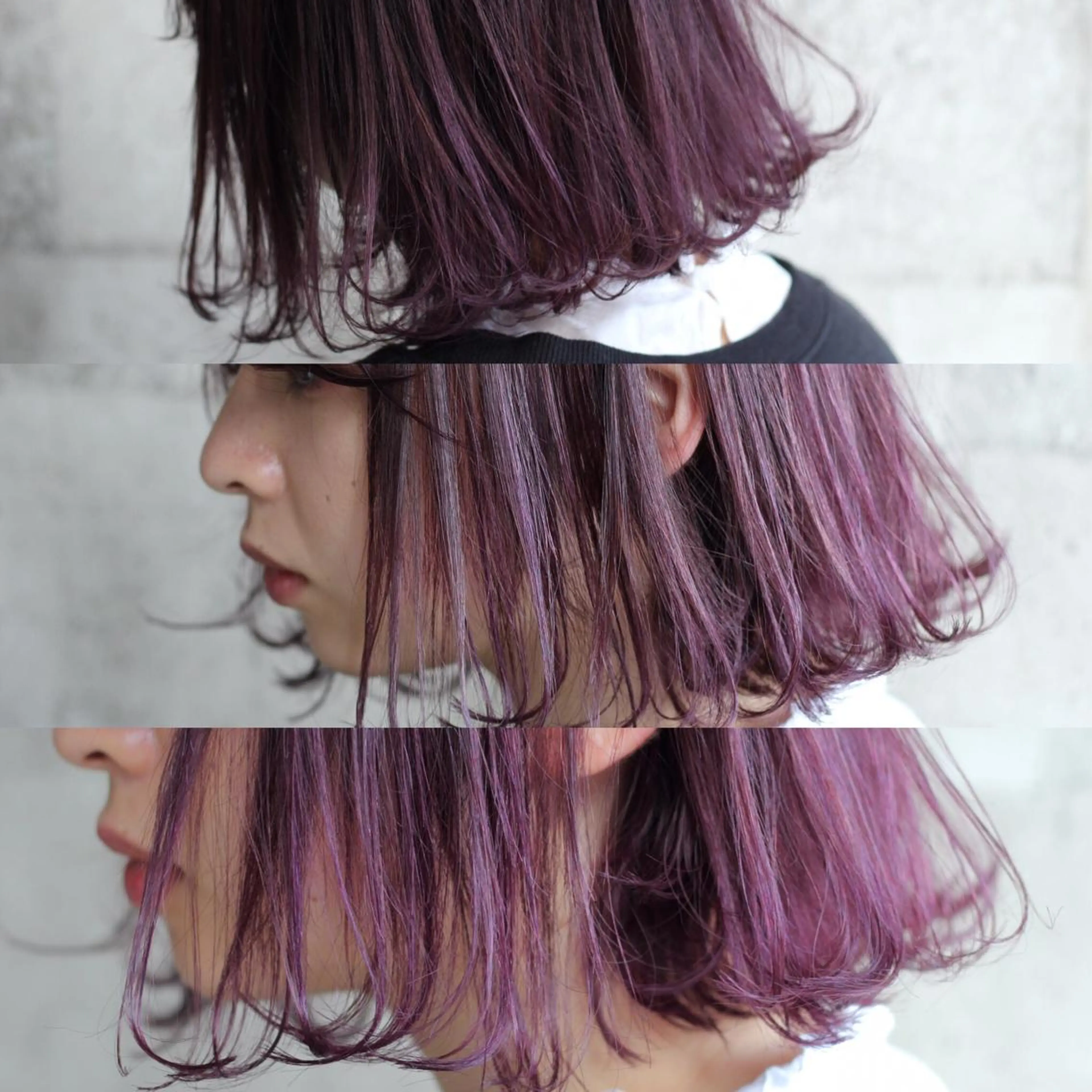 ショート カラー 切りっぱなしボブ ブリーチ グラデーションカラー ラベンダーカラー ブリーチなしカラー 武田 清久のヘアスタイル