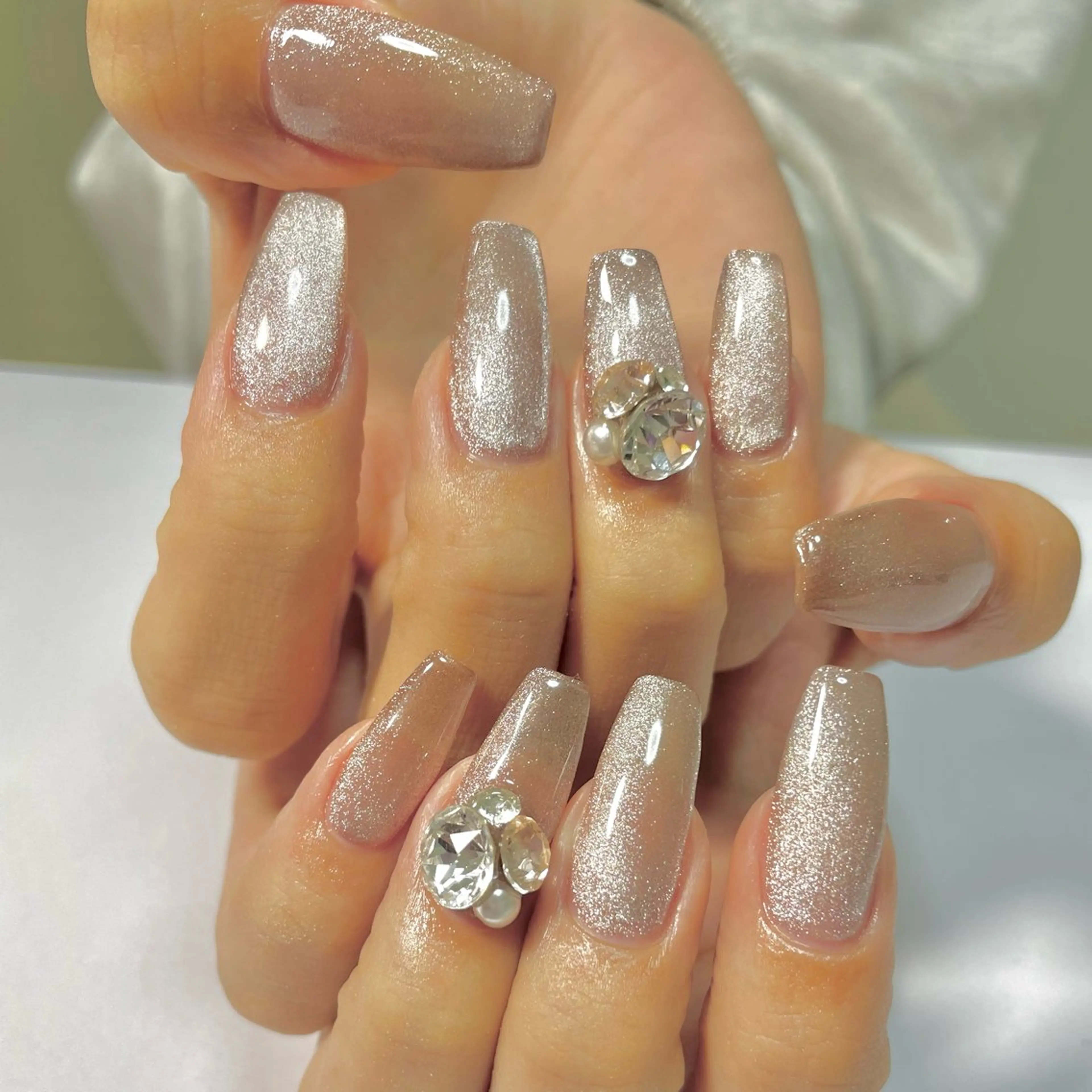 ネイル シンプルネイル ストーンネイル ハンドネイル NailSalon _Amulet_のネイルデザイン