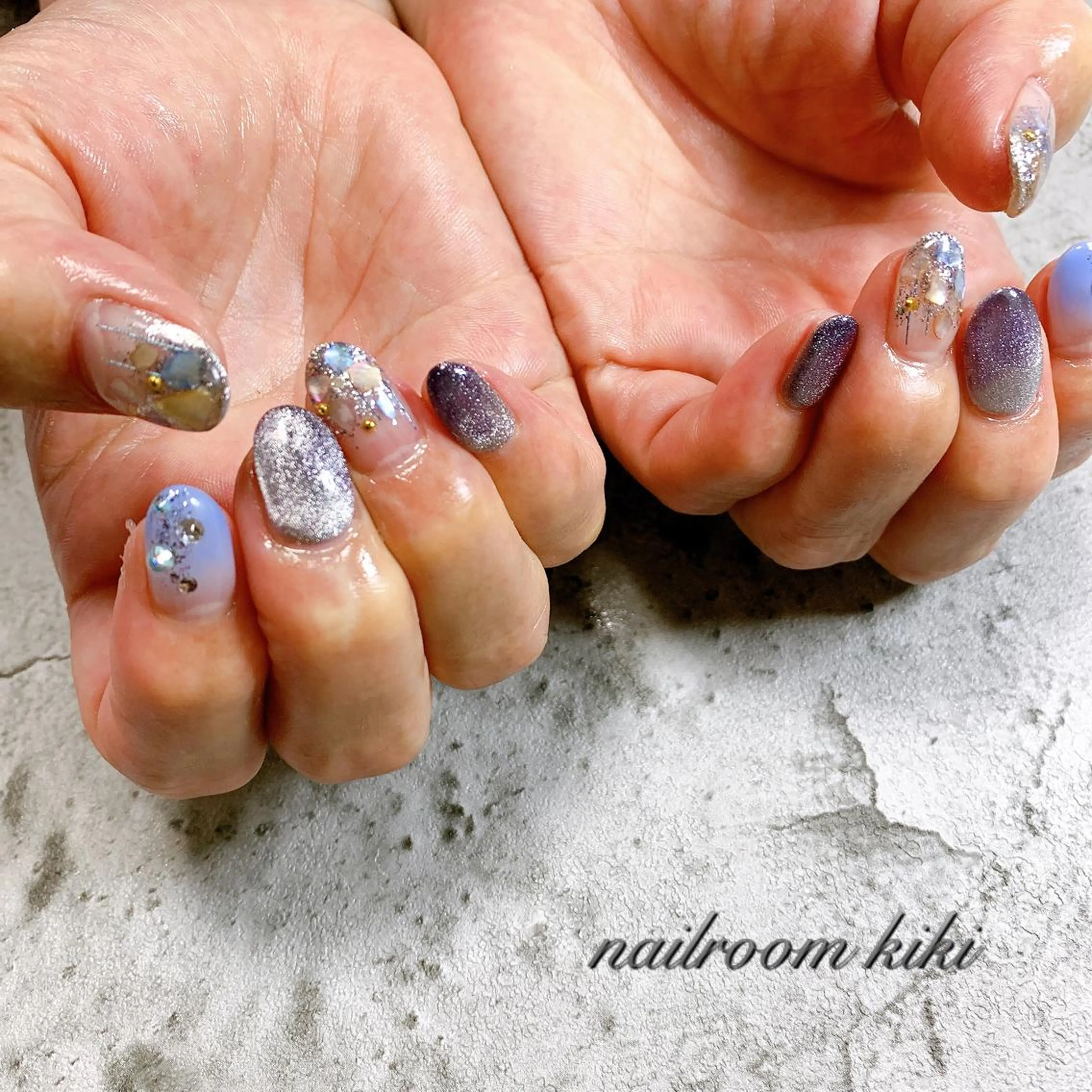 ネイル ブルー 夏ネイル Salon de kiki所属・Salonde kikiのネイルデザイン