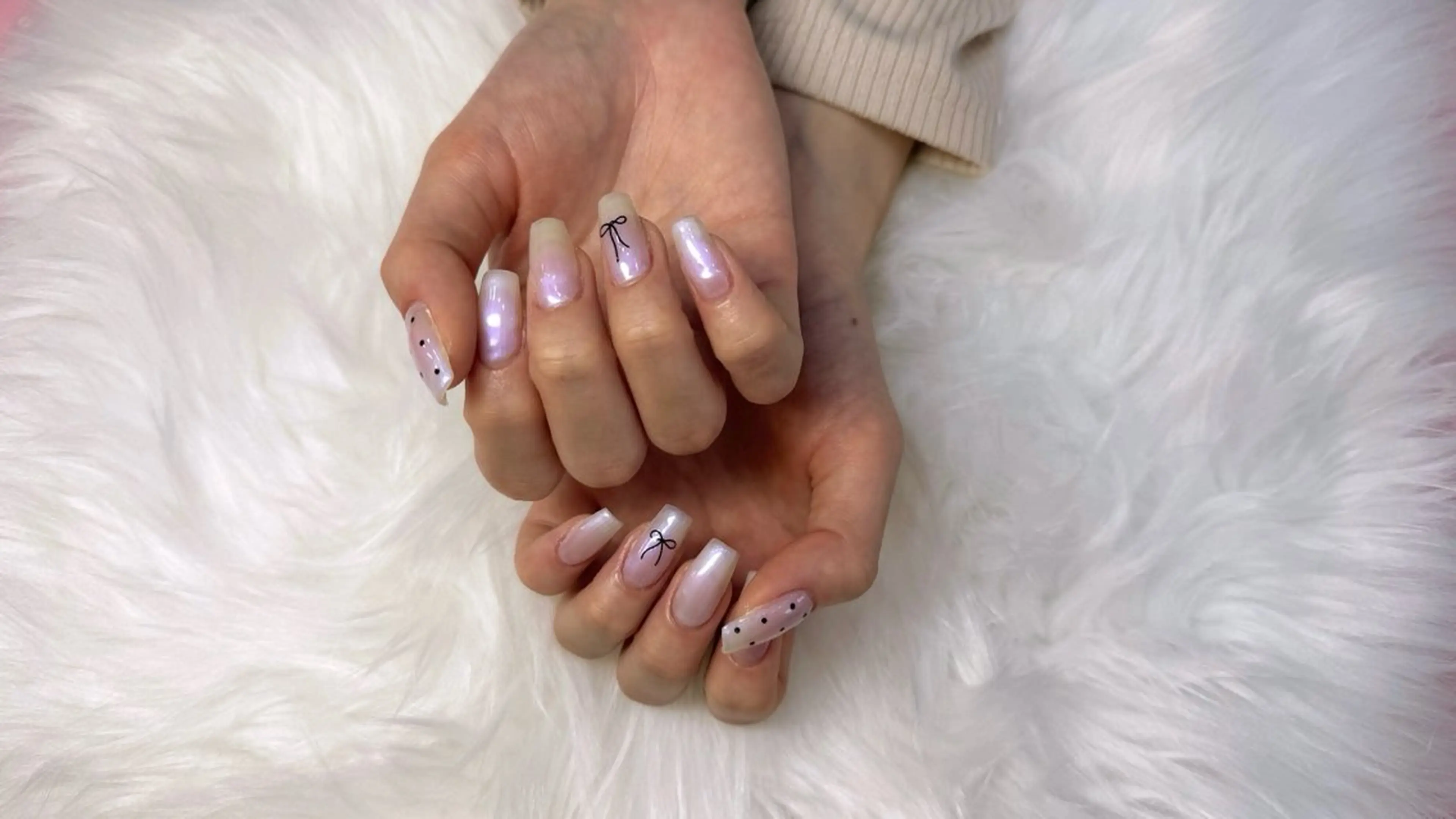 ネイル ハンドネイル ハンドケア 🎀うかん 🎀チップ長さ出しのネイルデザイン