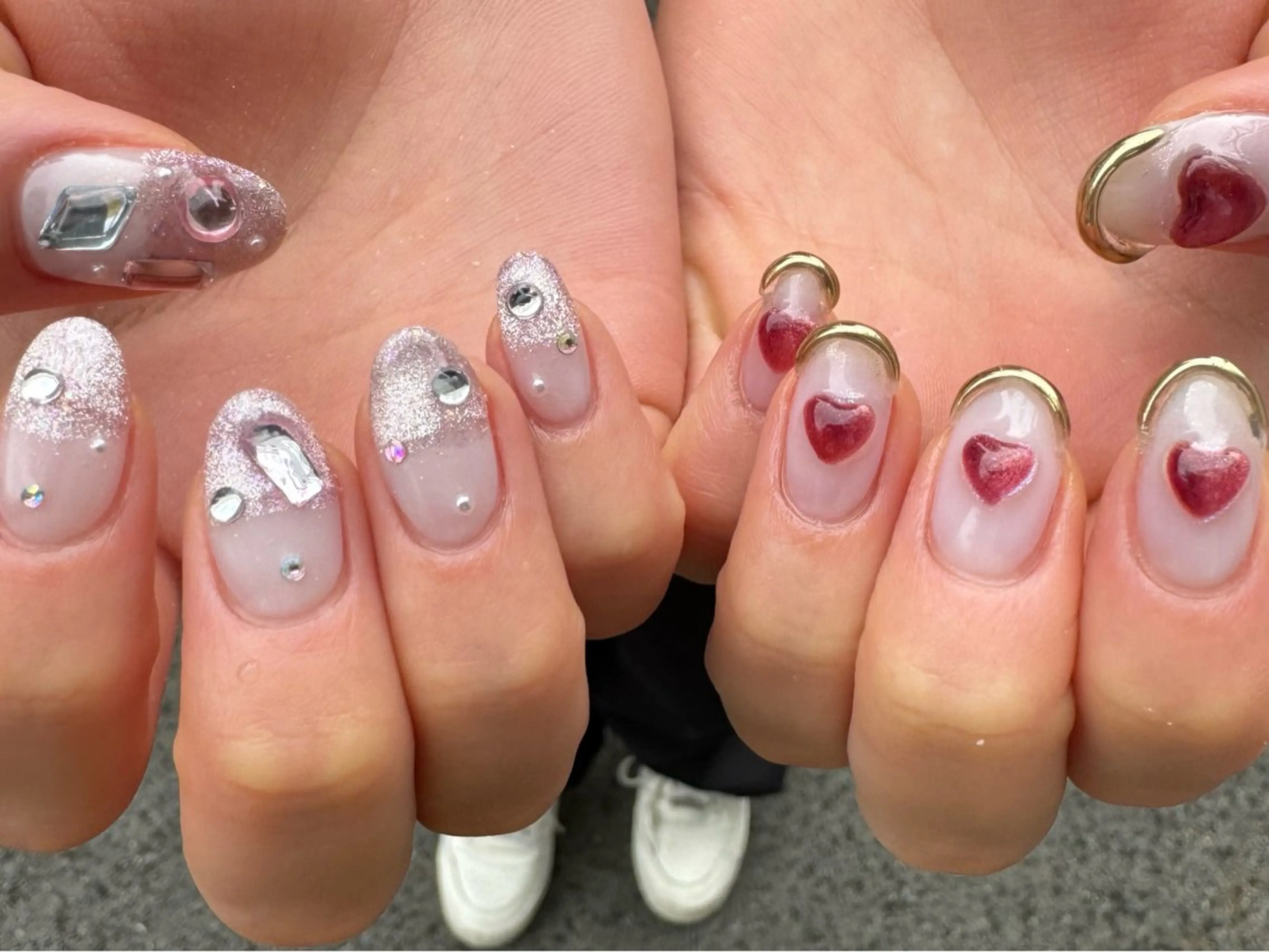 ネイル ハート マグネットネイル ミラーネイル MH_ Nailのネイルデザイン