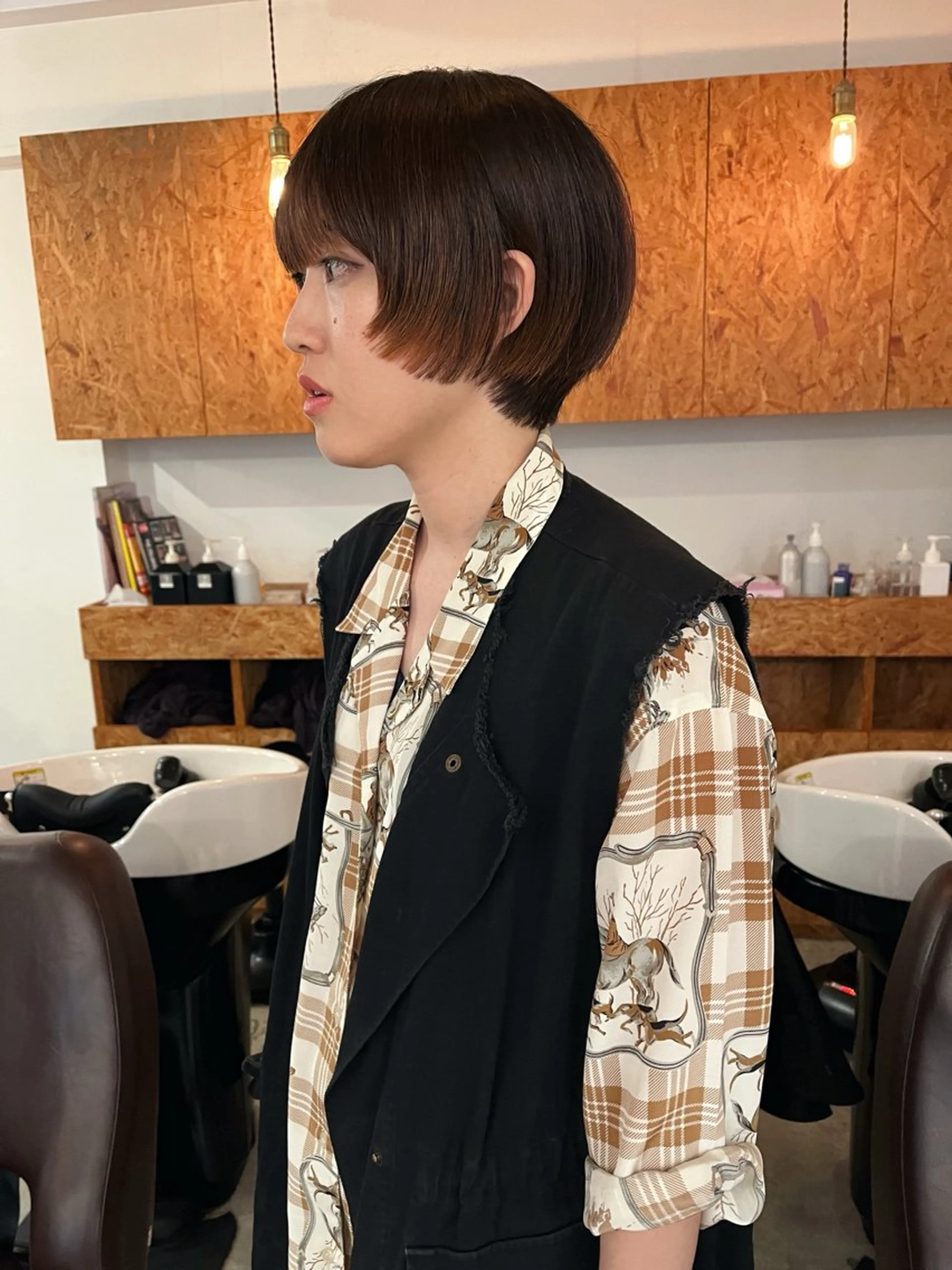 ショート カット 暖色・パーマ 🌼クニトウメイのヘアスタイル