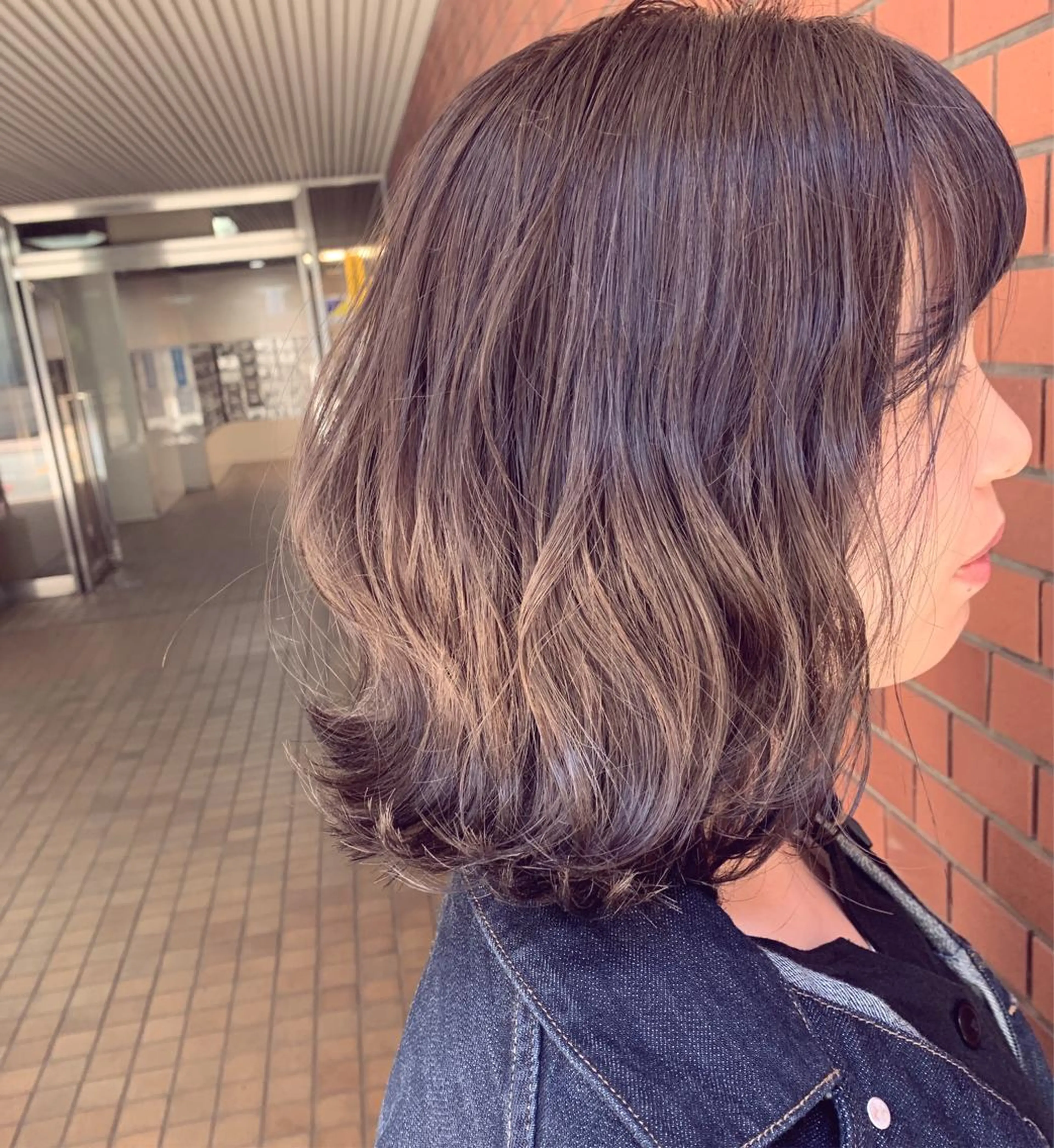 ミディアム カラー グレージュ パープルカラー カット ヘアカラー トリートメント newi 京橋 【yuuki】のヘアスタイル