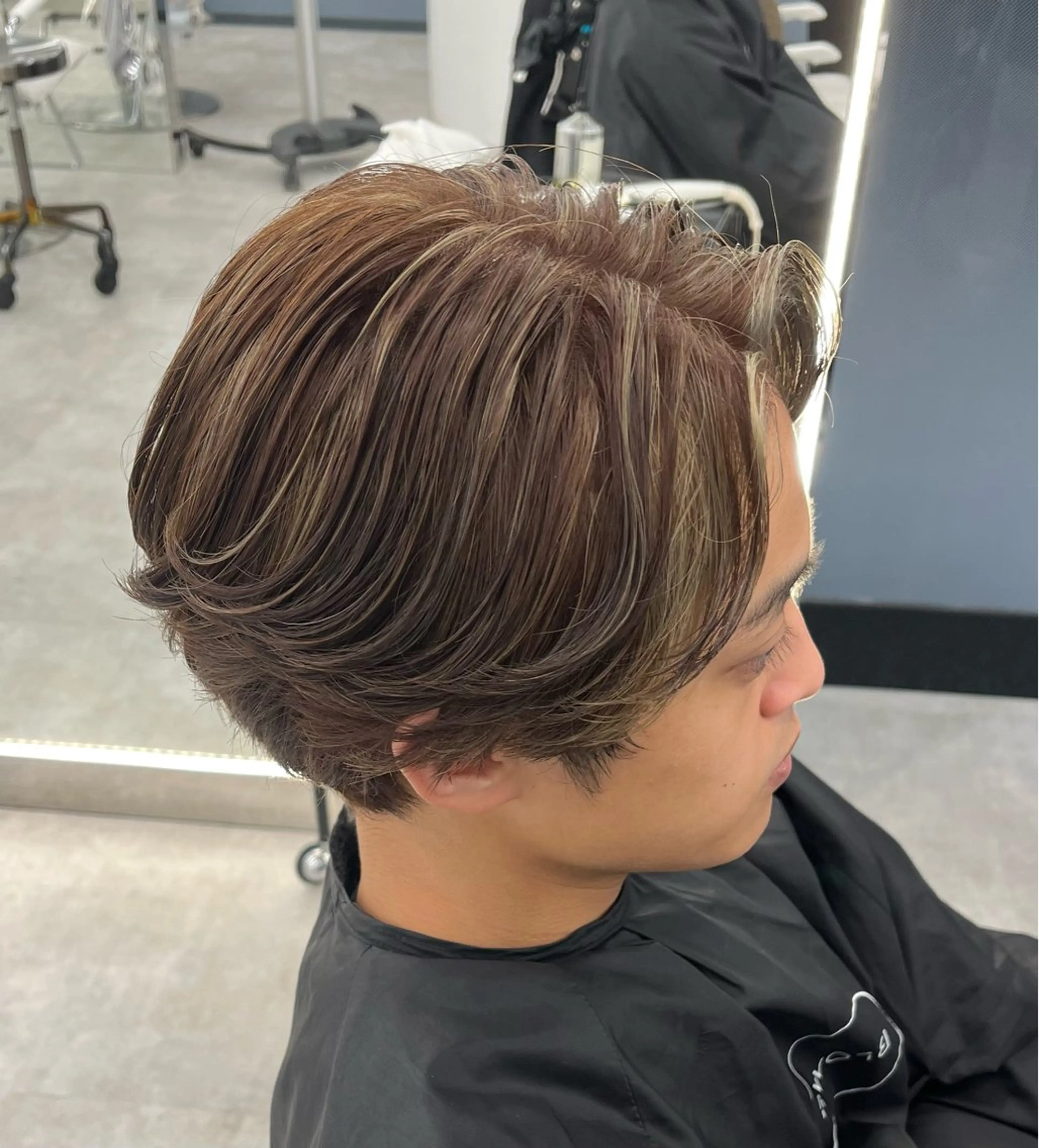 ショート カラー パーマ メンズ メンズハイライト メンズパーマ ハイライトカラー ハイライト ヘアカラー 森龍馬 メンズ専門美容師のヘアスタイル