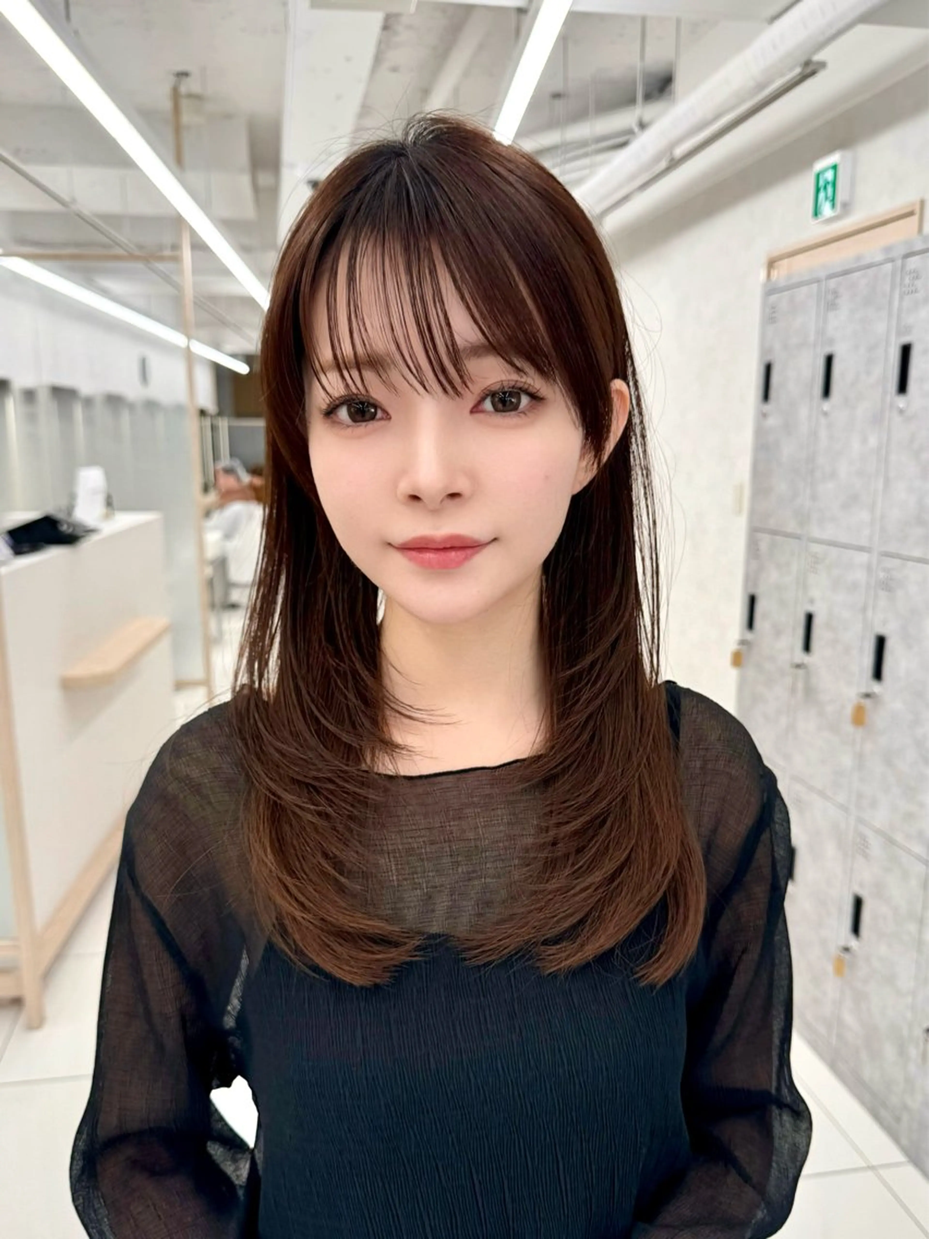 セミロング レイヤー/韓国/ 顔周り/しんやのヘアスタイル