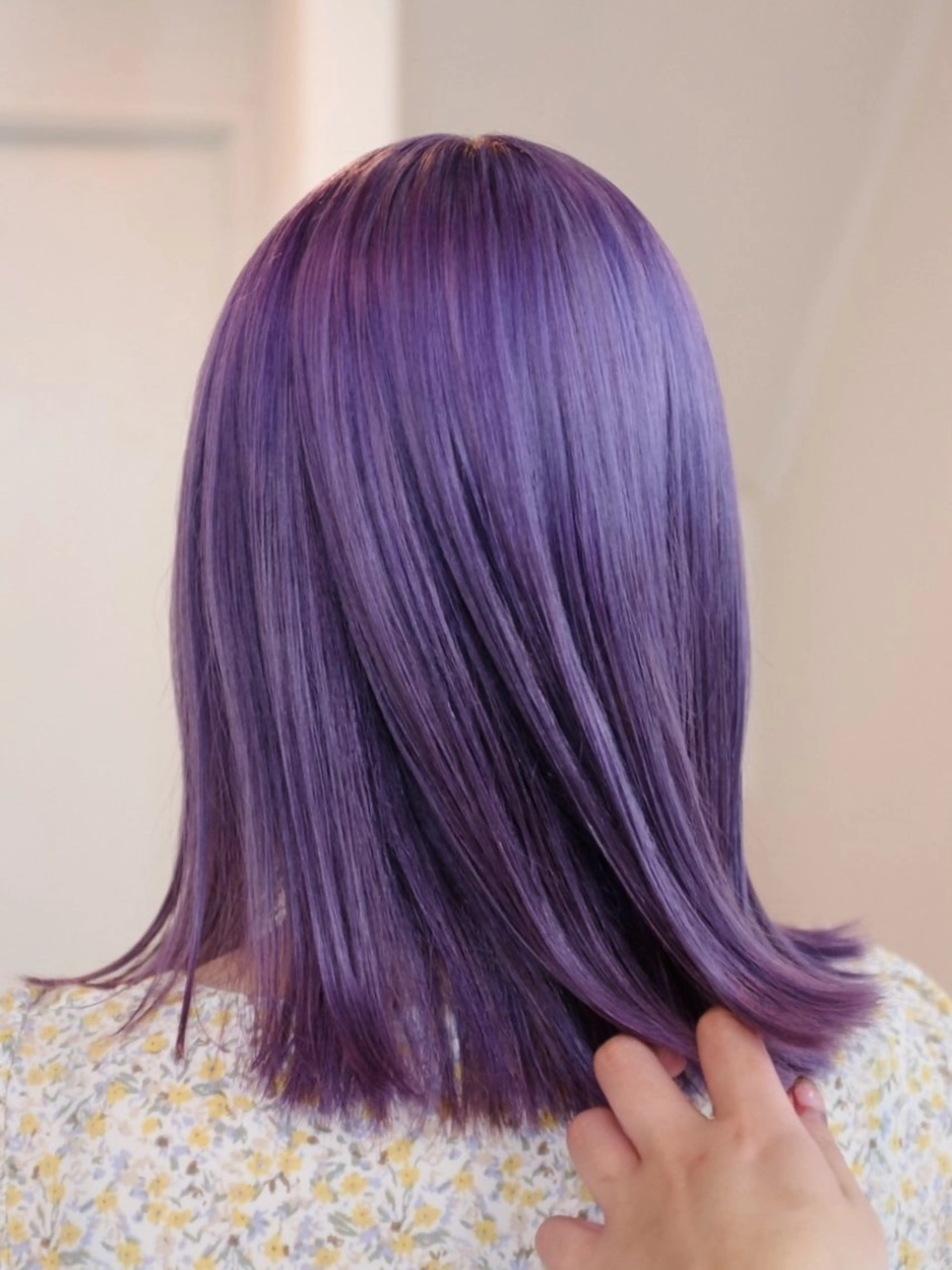 セミロング カラー ヘアアレンジ ヘアカラー トリートメント HAIR SALON fuugaせんげん台店所属・ハイトーン/デザイン カラー/あおいのヘアスタイル