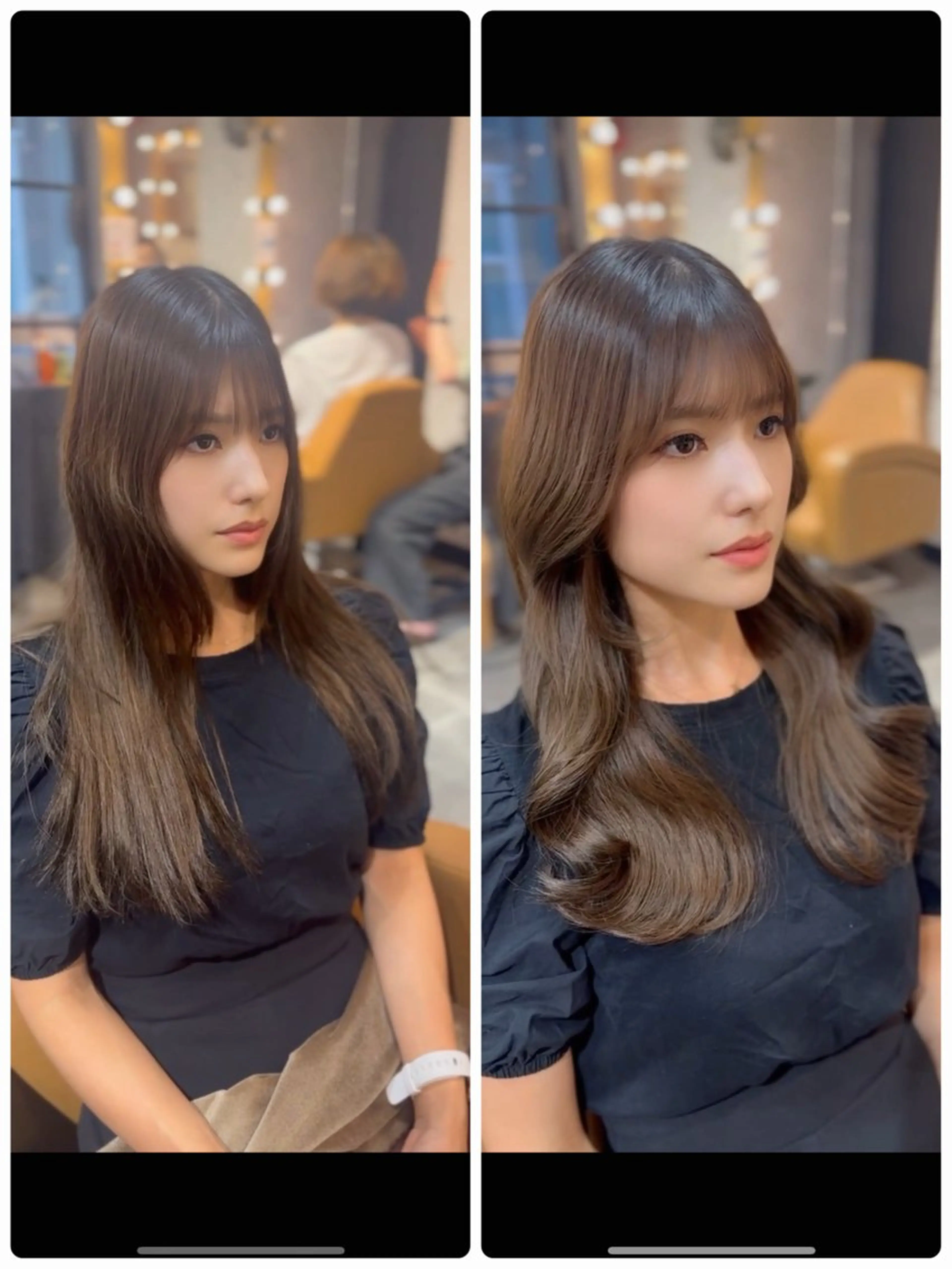 セミロング 顔周りカット サイドバング カット ヘアカラー トリートメント ヘアセット 韓国ヘア/レイヤー/ 髪質改善/銀座/田島のヘアスタイル