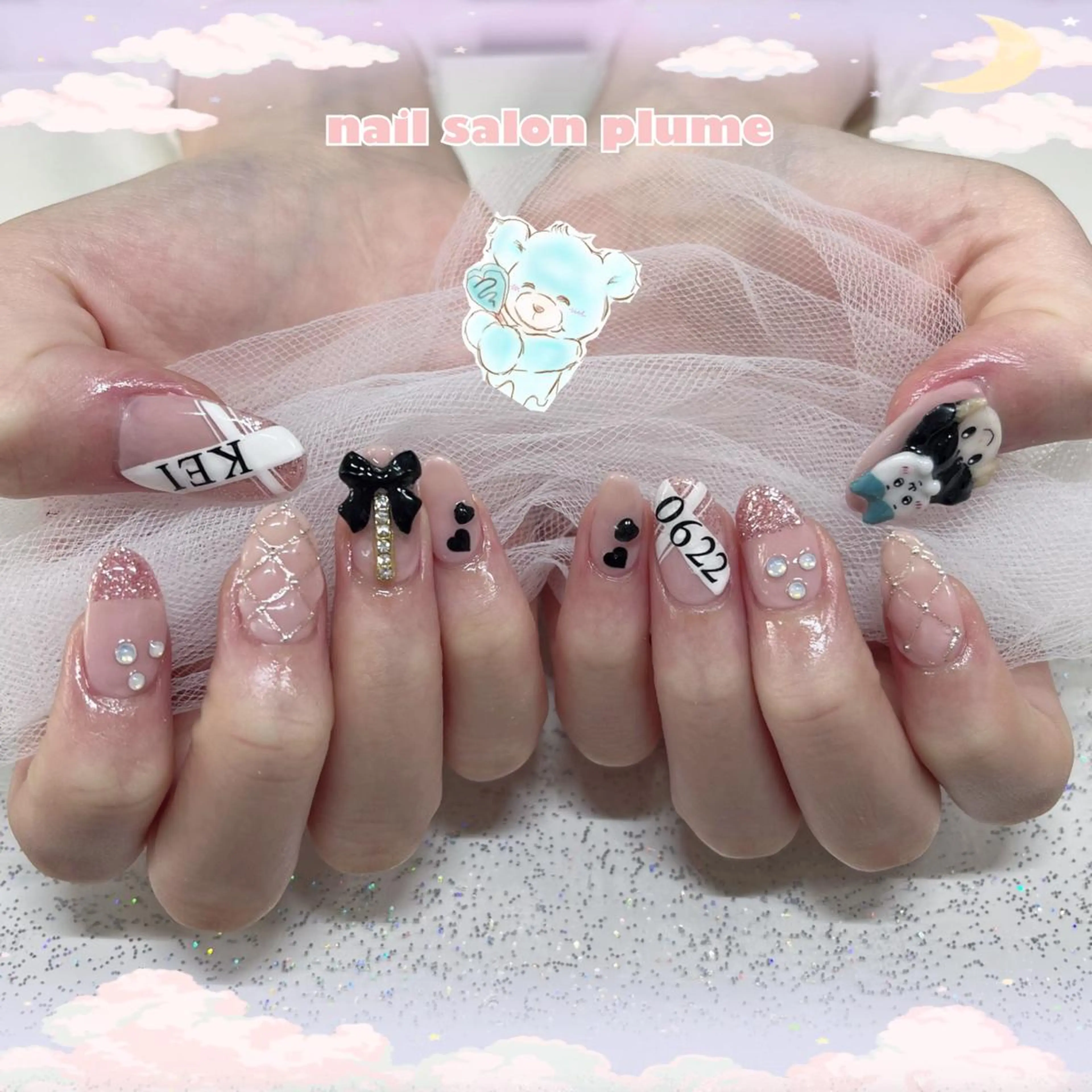 ネイル アートネイル ジェルネイル ハート ぷっくりネイル ソフトジェル ハンドネイル plume nail ☆韓国ネイルのネイルデザイン