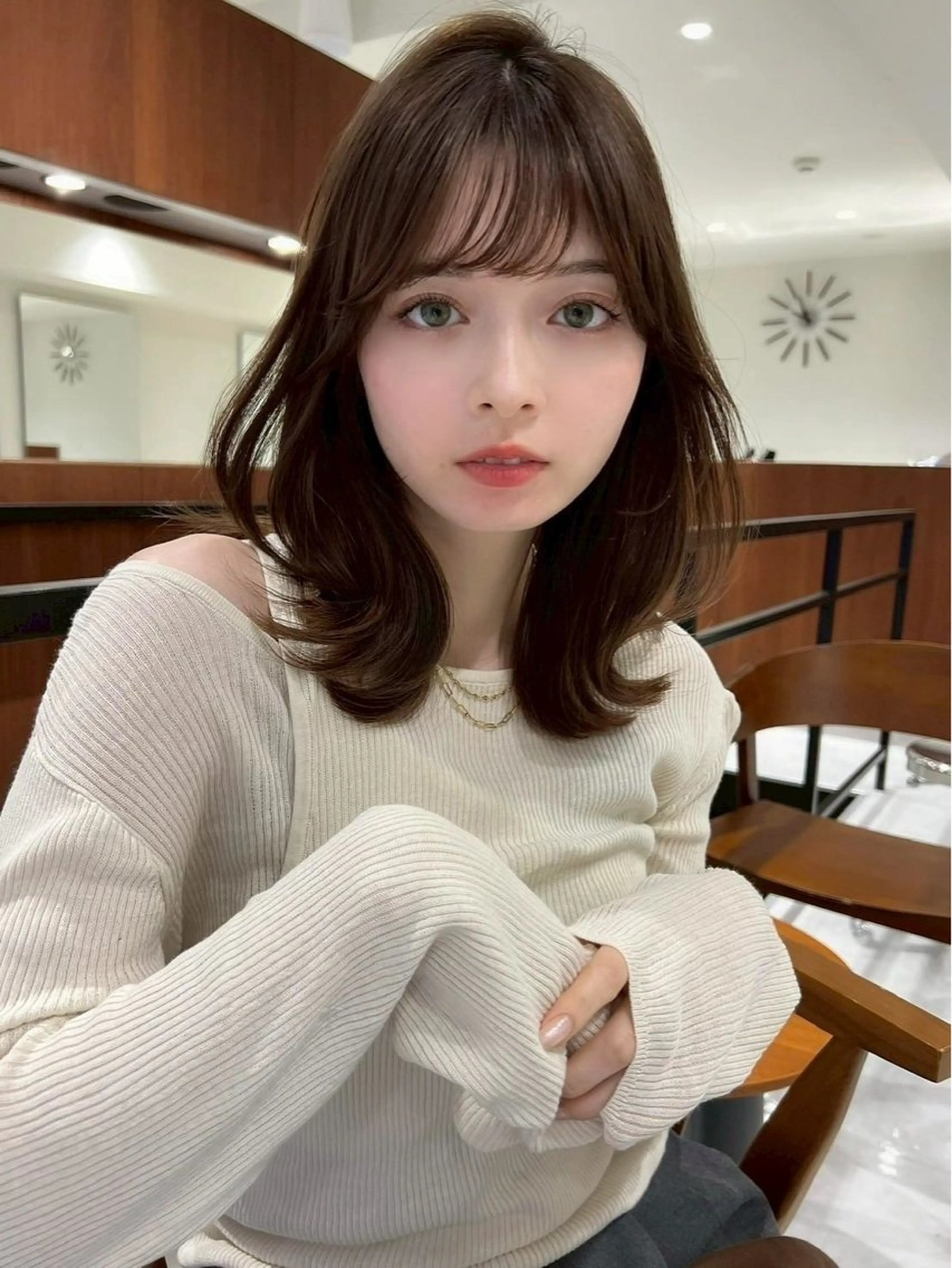 ミディアム カラー ヘアアレンジ TOA/天神 カラーモデル募集中のヘアスタイル
