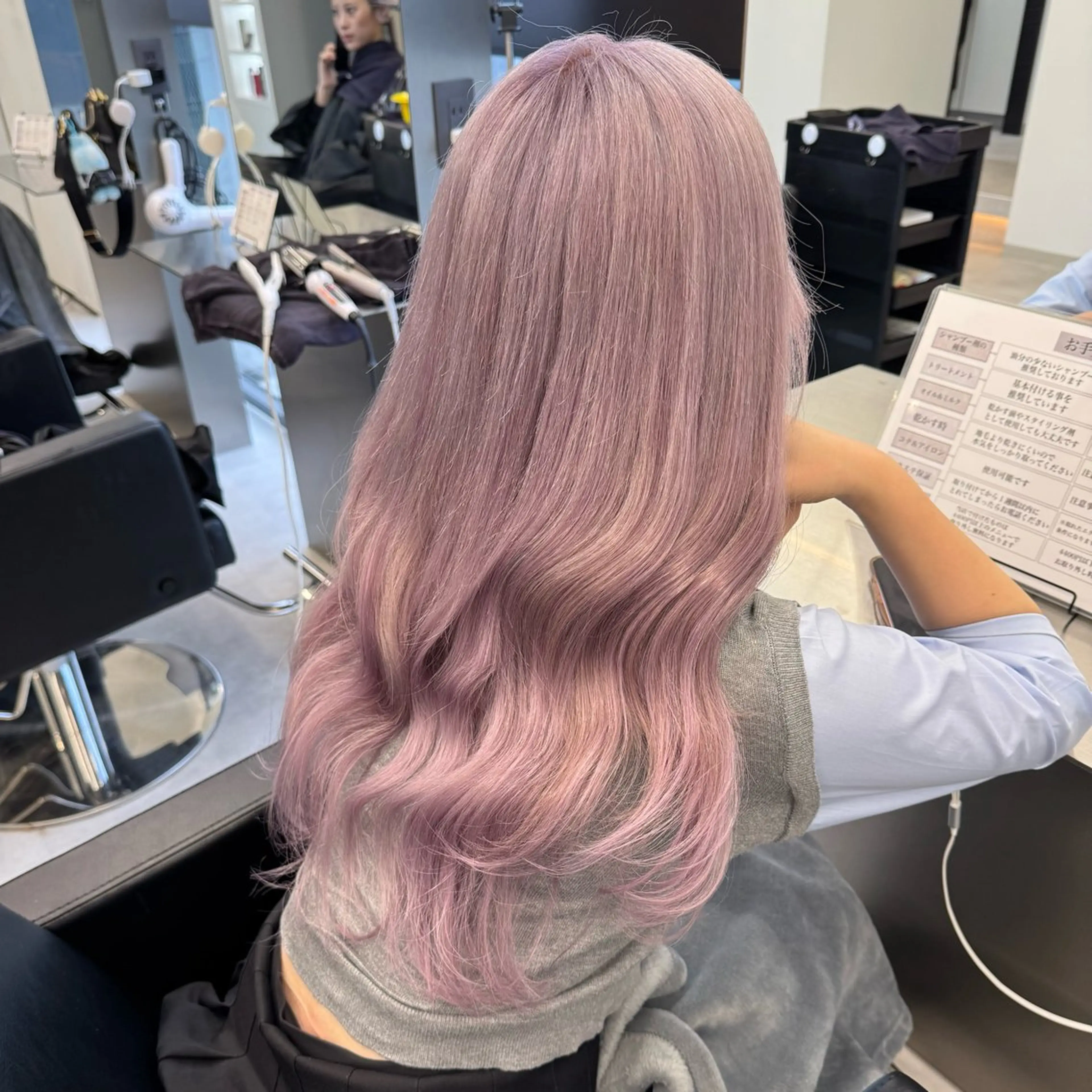 ロング カラー ブリーチ ラベンダーカラー エクステ ヘアカラー エクステ カラー/エクステ特化 韓国ヘア/KENTAのヘアスタイル